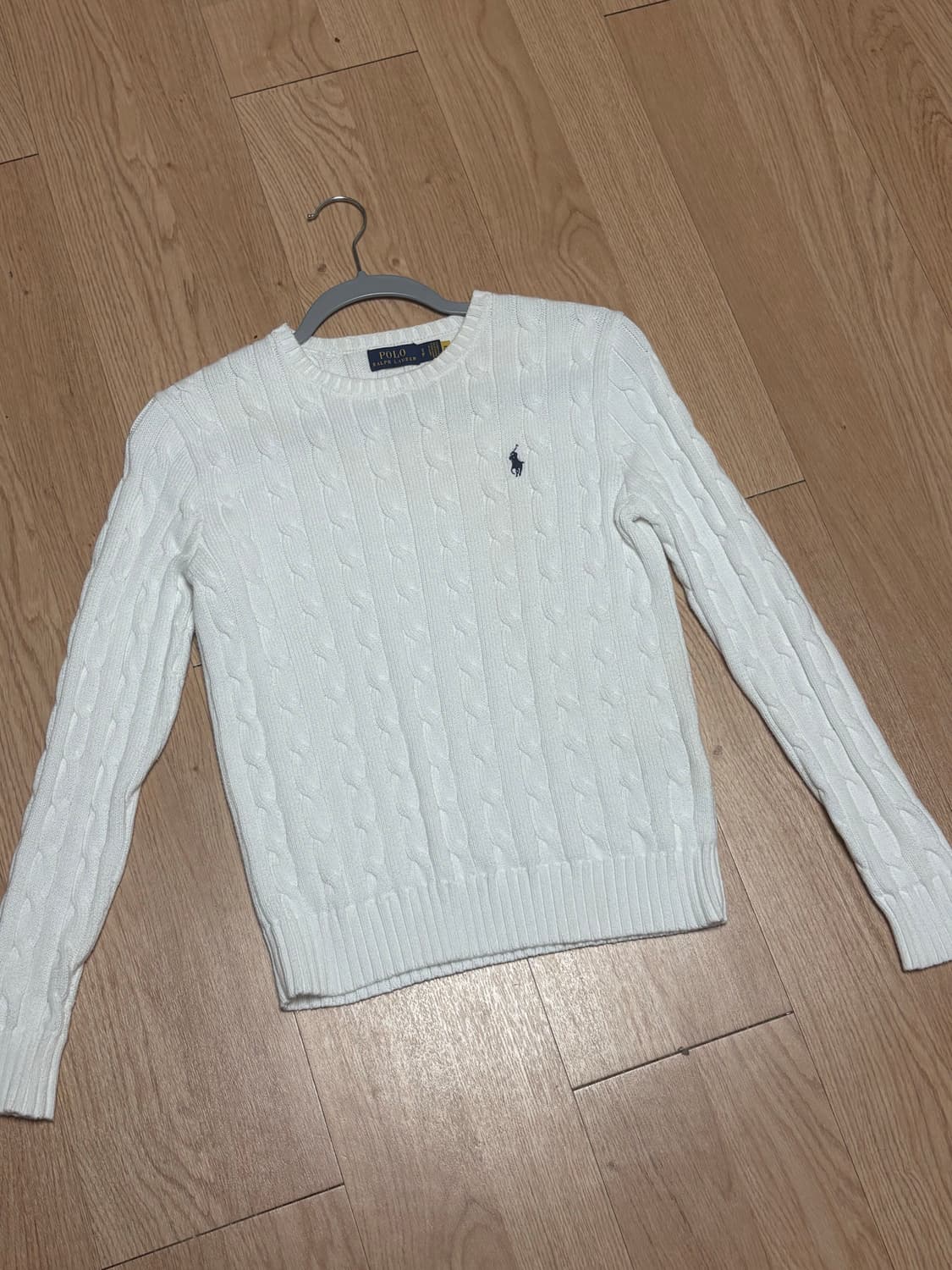 (급처나중에가격올림(정품qr)폴로랄프로렌 케이블 니트 화이트 상품이미지1