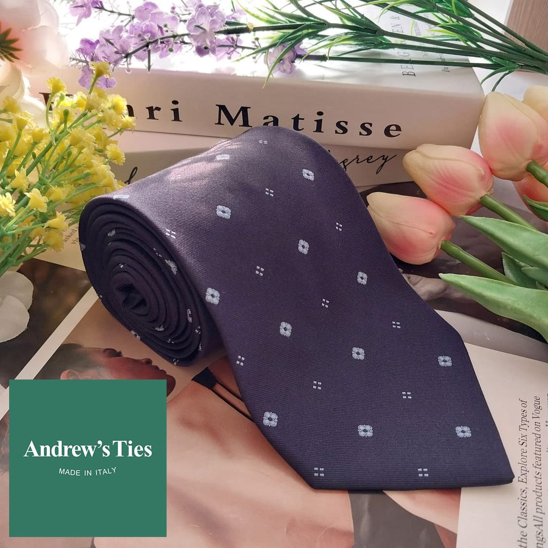 앤드류스타이 실크 네이비 자카드 넥타이 9.5cm A+등급 K1355
 상품이미지1