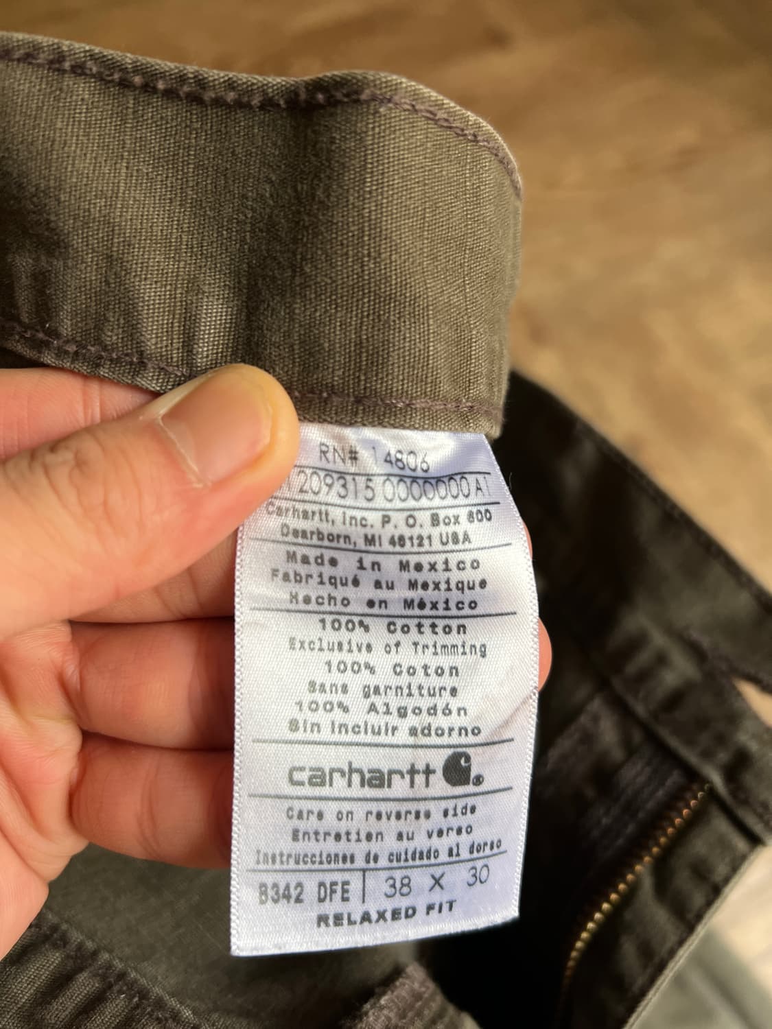 [38]칼하트 USA 페인팅 모스그린 립스탑 더블니 워크 카고 팬츠 상품이미지9