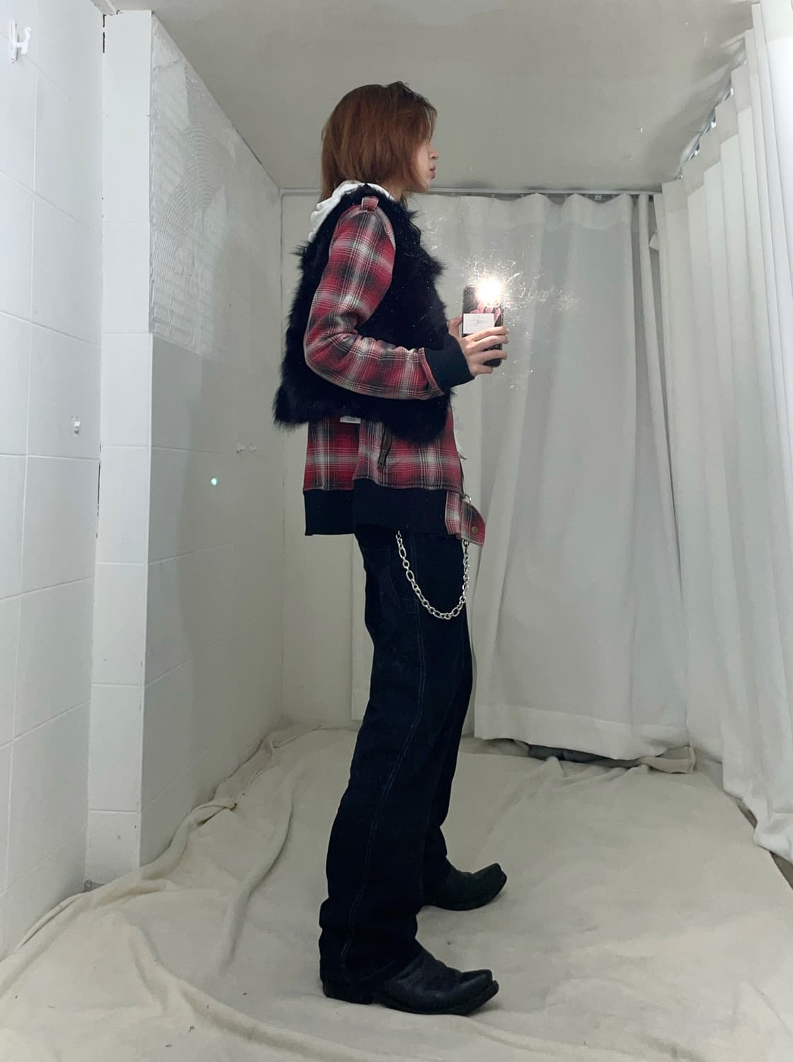 디젤 데일리 락시크 블랙 레드 펑크 코디 세트 상품이미지3