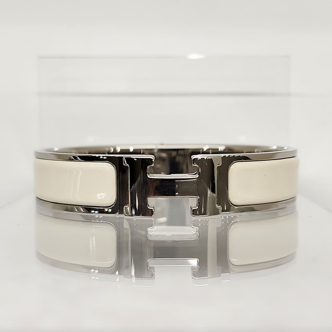 에르메스 클릭아슈 은장 PM 브레이슬릿 화이트 상품이미지1