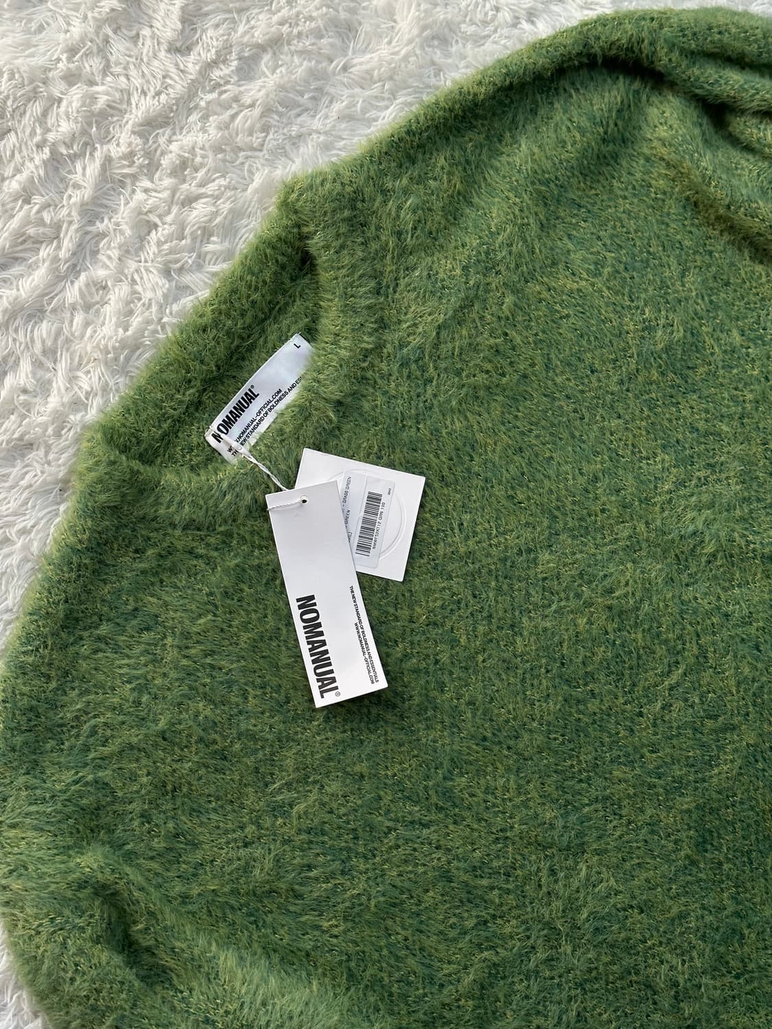 노매뉴얼 퍼지 헤어리 니트 GRASS GREEN 100L 상품이미지2