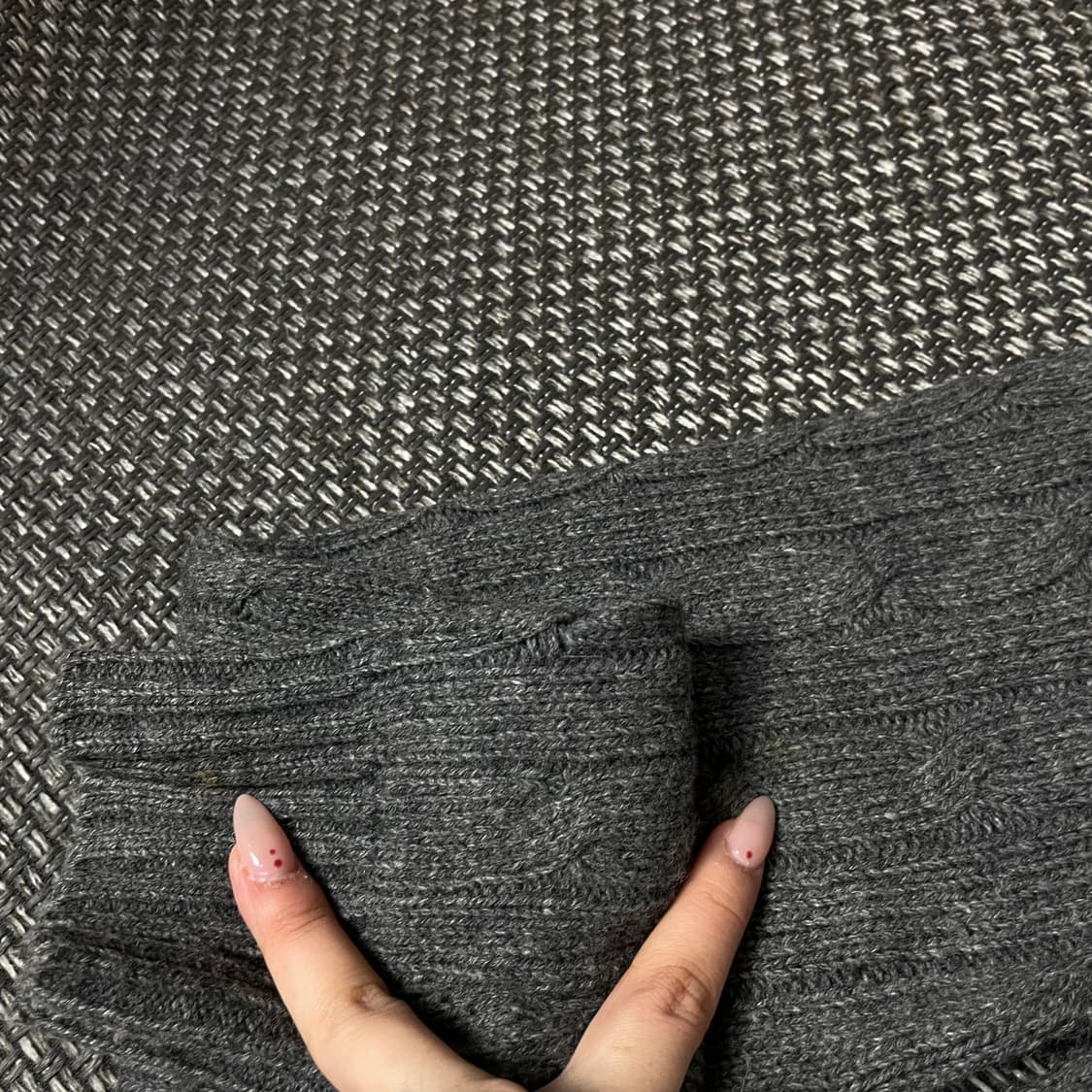 티니위니 그레이 케이블 긴팔 니트 L 상품이미지6