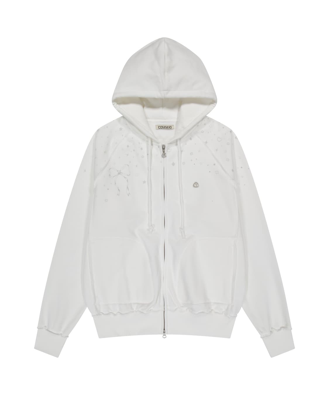 코이세이오 TWINKLE HOOD ZIP-UP WHITE 상품이미지1
