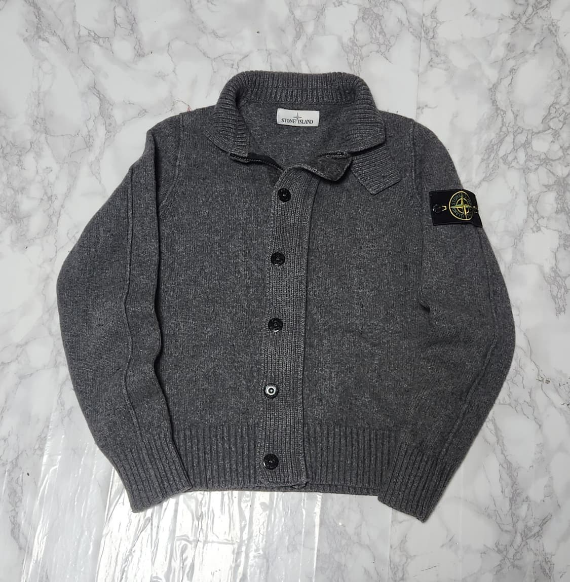 스톤아일랜드 램스울 니트 집업 자켓 상품이미지1