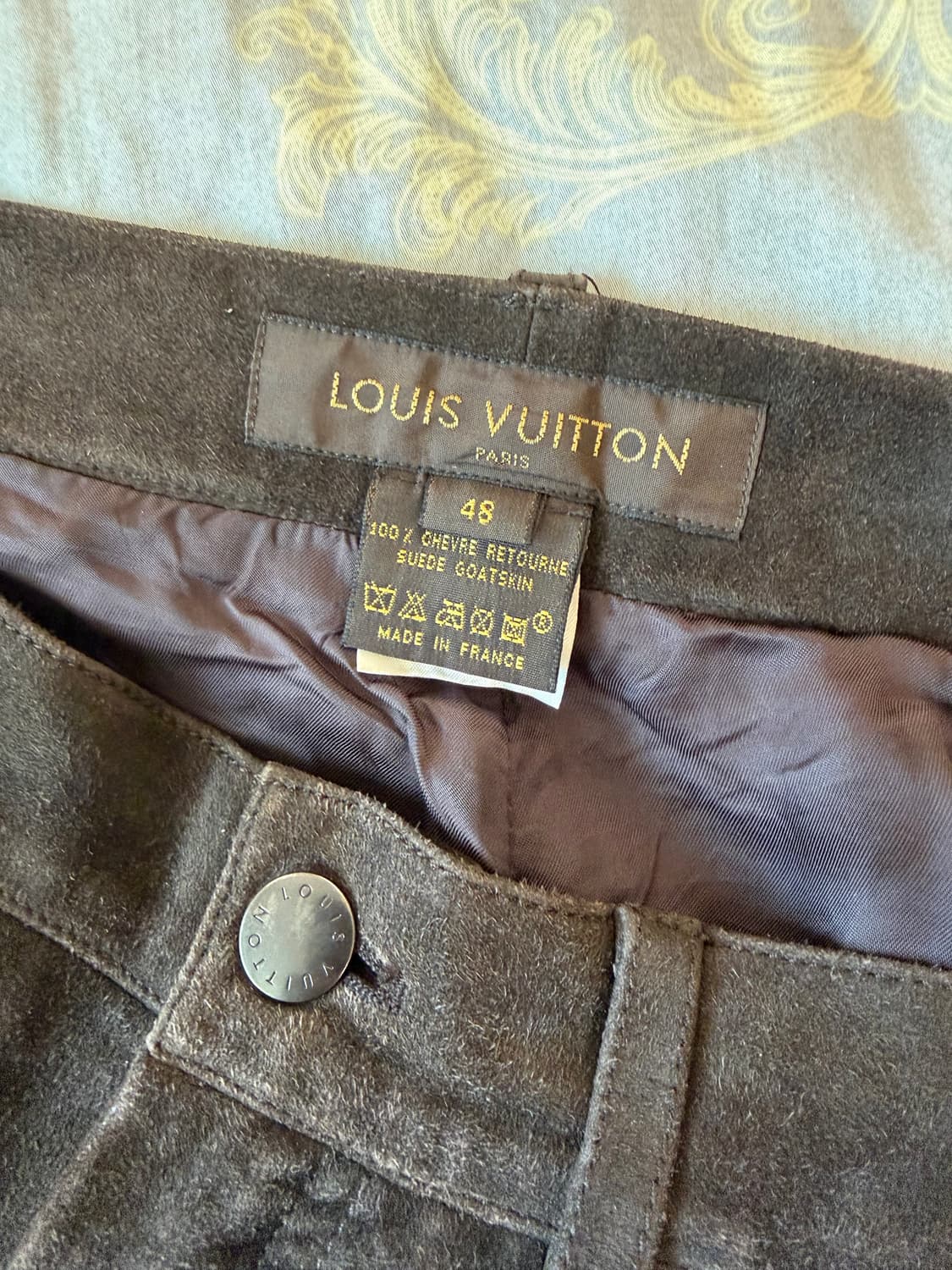 [48] 루이비통 고트 스웨이드 다미에 패턴 팬츠 상품이미지7