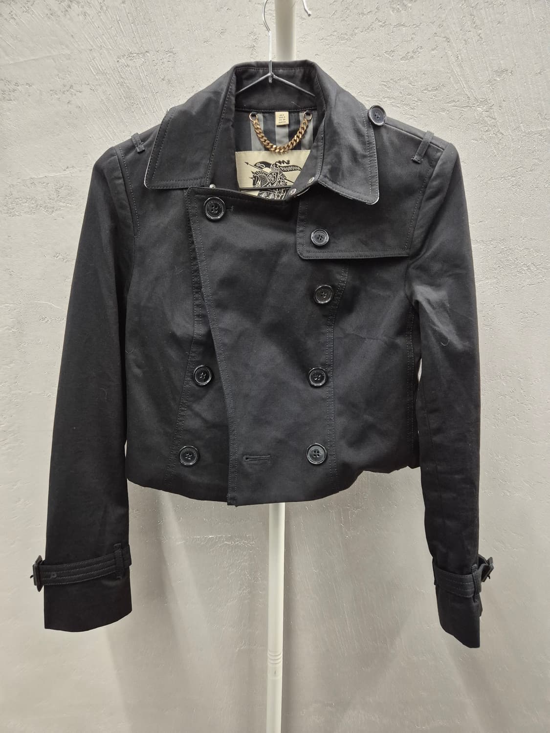 버버리 블랙 크롭 트렌치 코트 UK6 상품이미지2