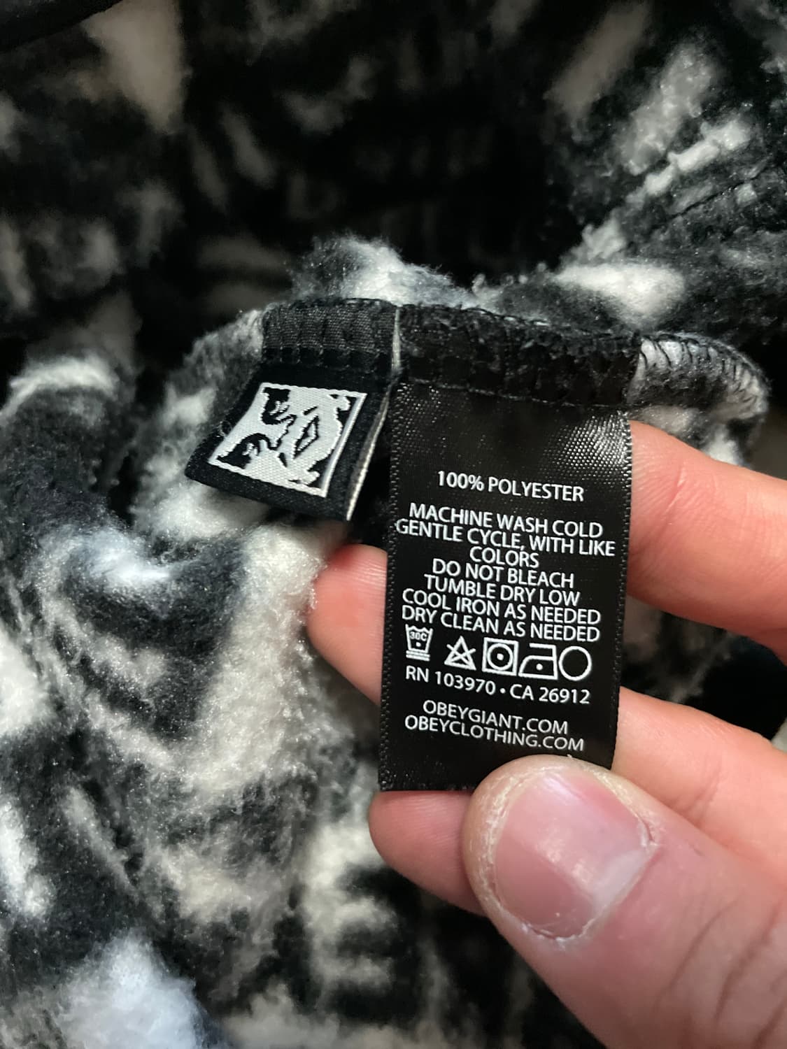 OBEY 오베이 포스트 모크넥 로고 후리스 하프 집업 풀오버(클리닝O) 상품이미지9