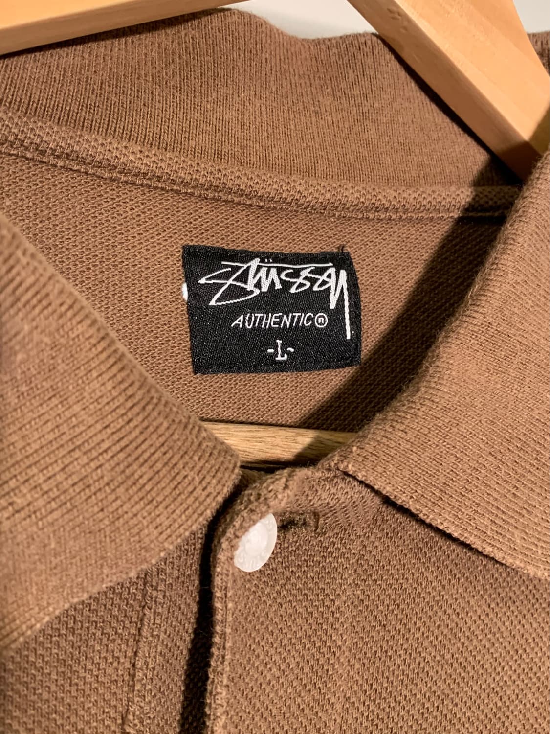 스투시 스컬 크라운 에스링크 자수 브라운 폴로셔츠  상품이미지3