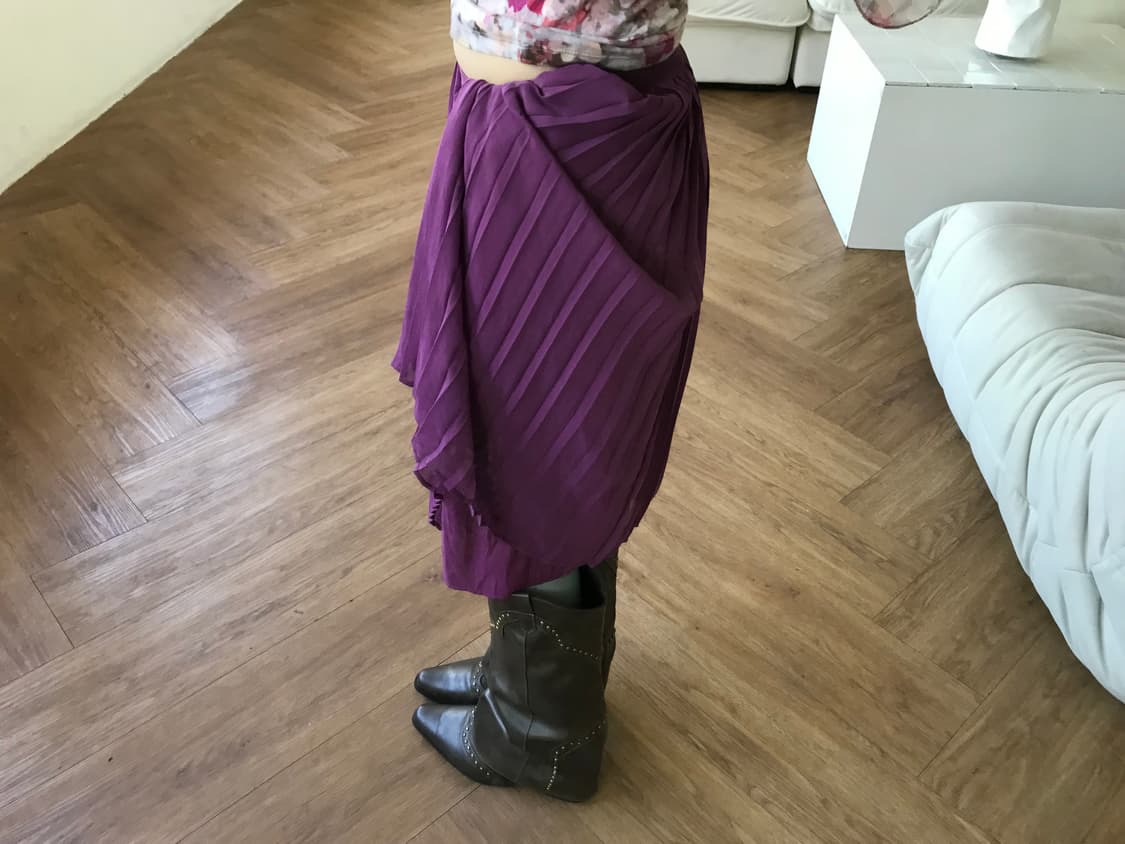 vintage purple pleats skirt 상품이미지4