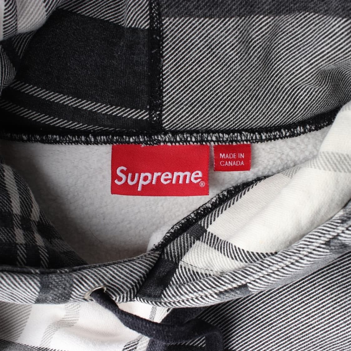 슈프림 아치로고 플래드 체크 후드티 상품이미지5