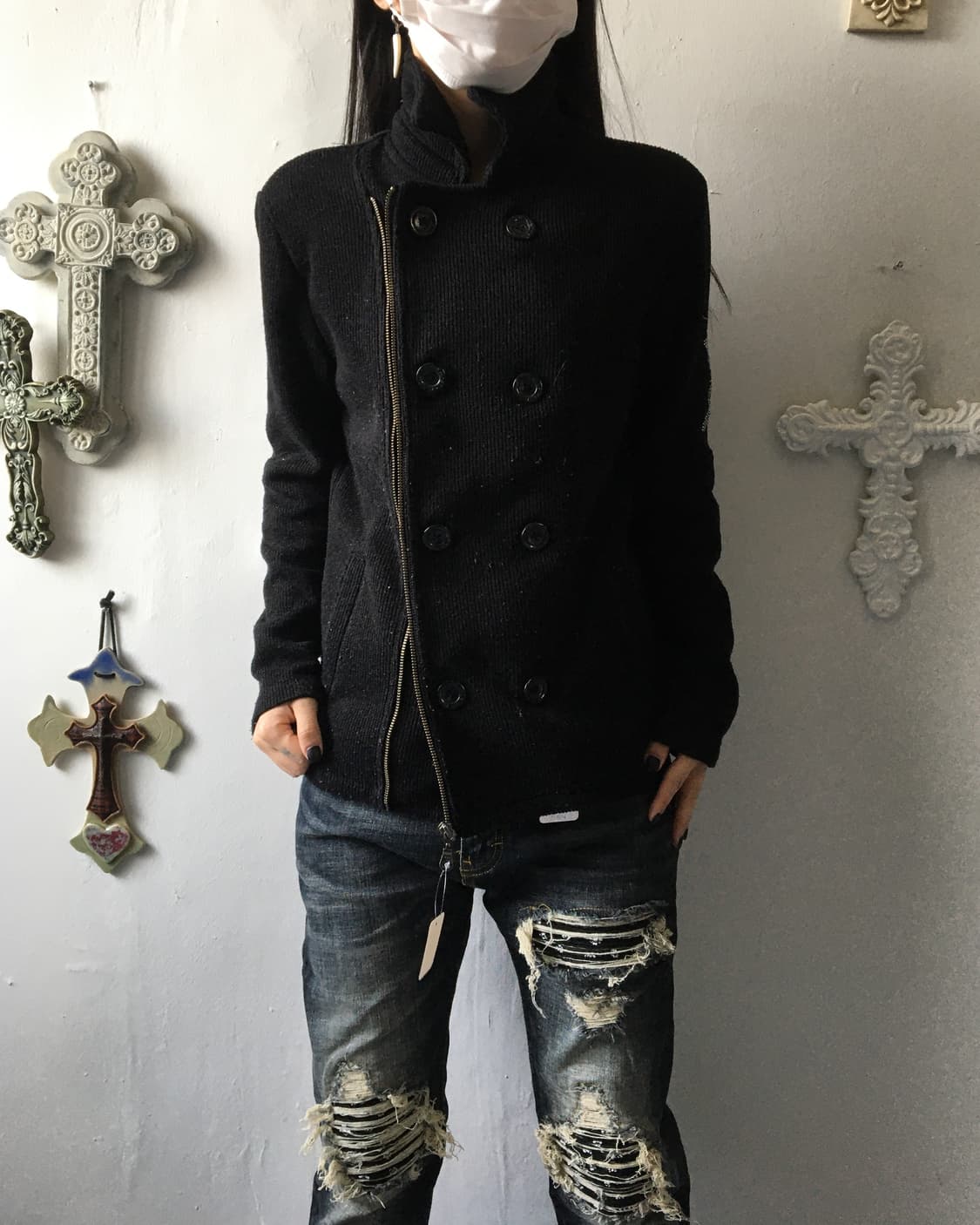 Roen double button knit zip up 상품이미지7