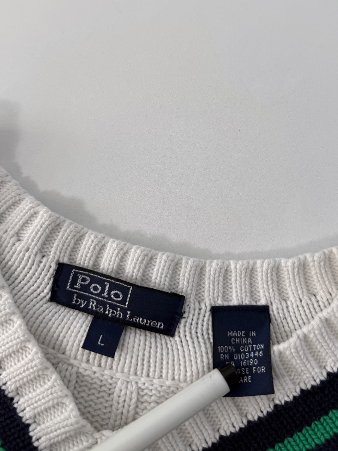 폴로 랄프로렌 00‘s 화이트 크리켓 코튼 니트 상품이미지4