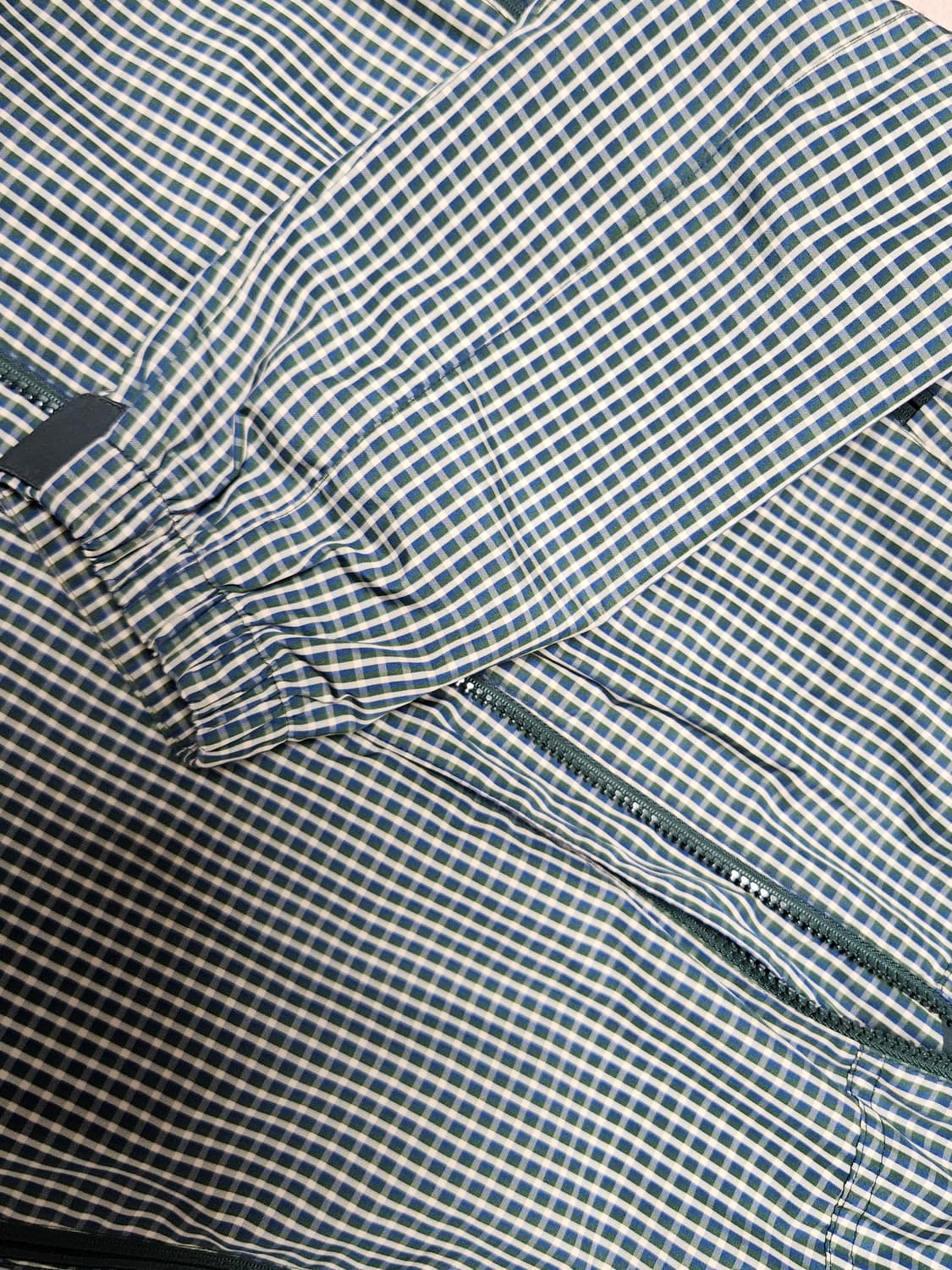 디스커버리 체크 후드 바람막이 그린/윈드브레이커 상품이미지2