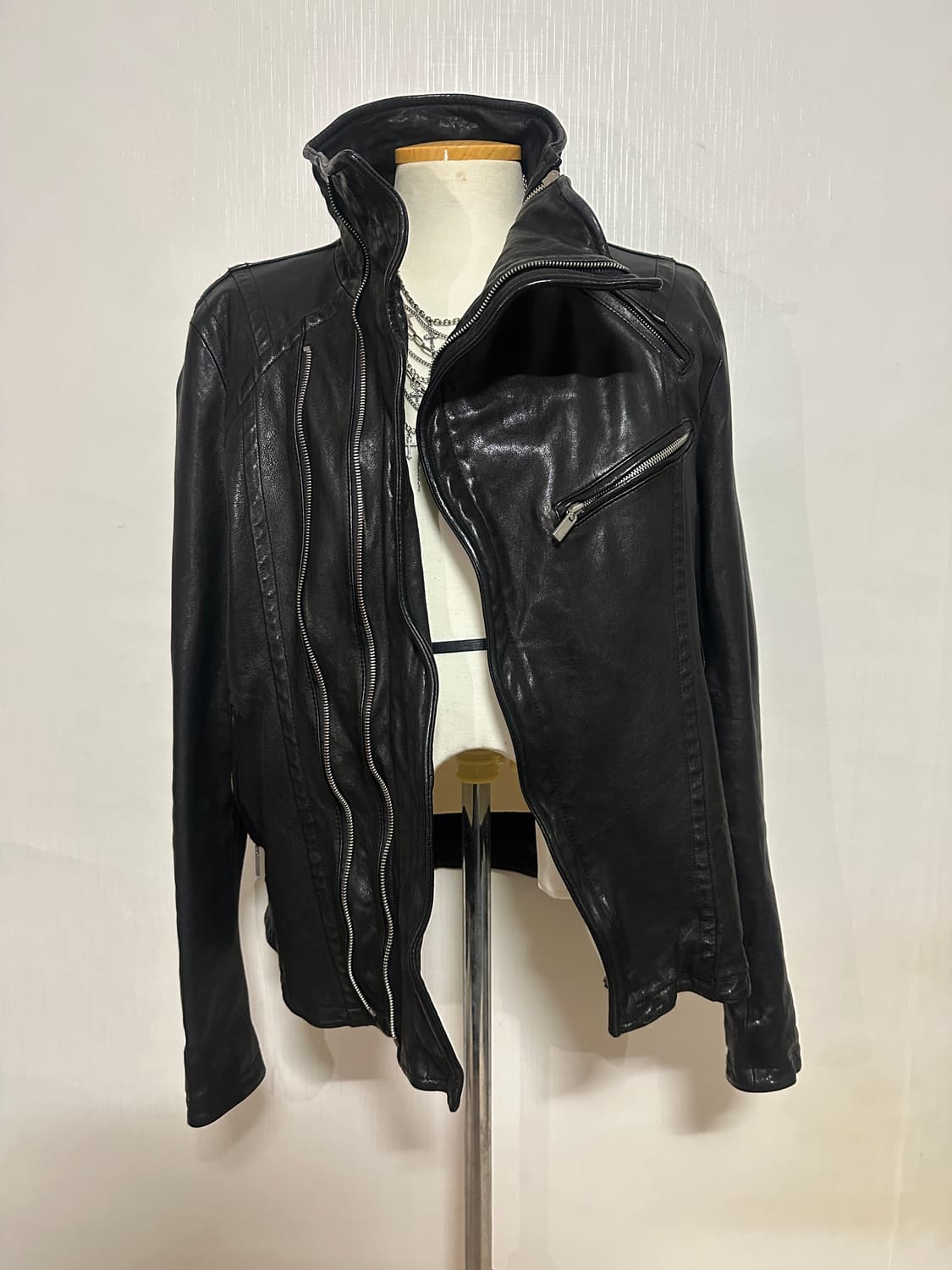 asymmetric italy lamb leather jacket 상품이미지1