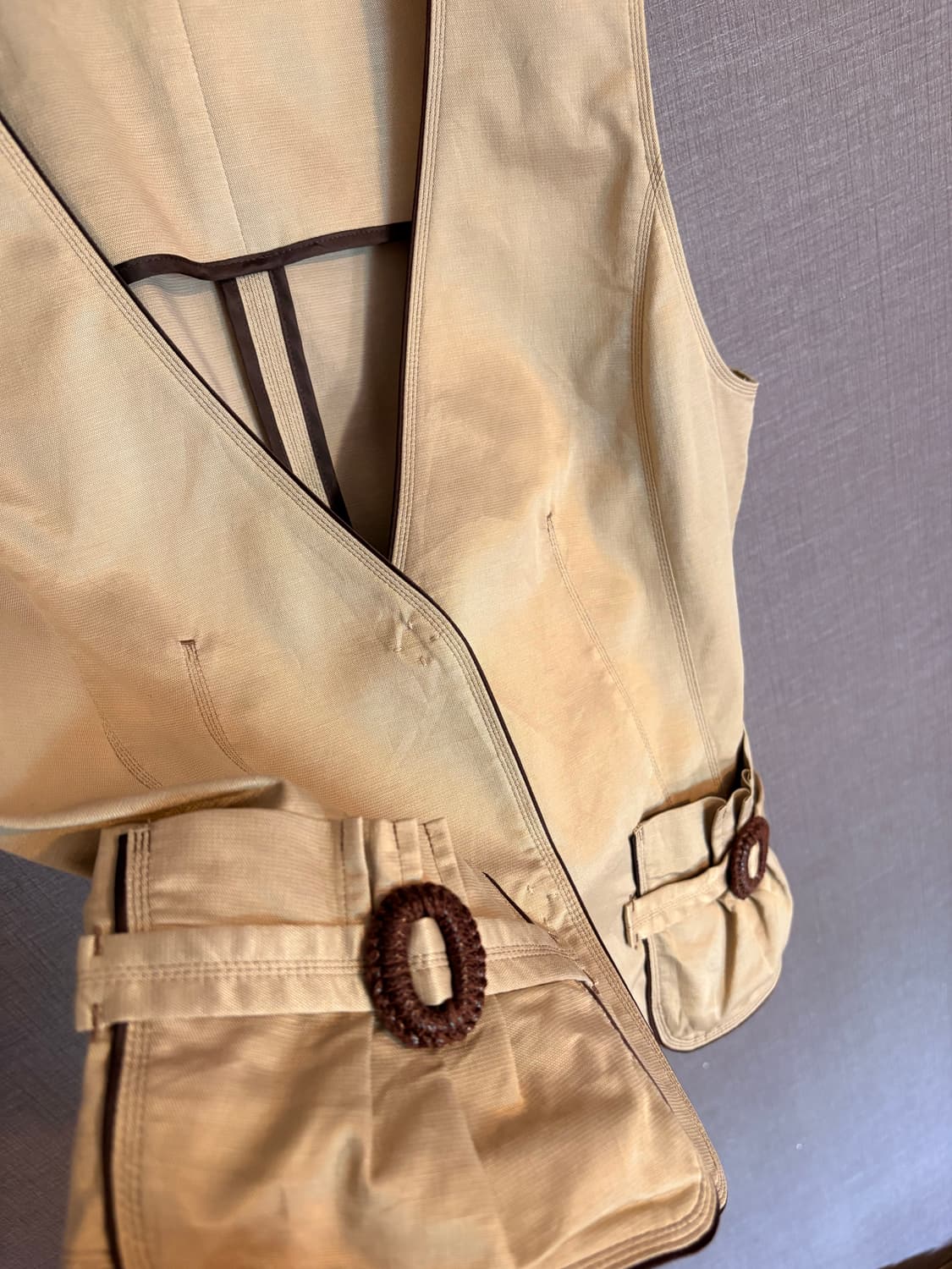 HIROKO BIS 베이지 포켓 베스트 Japan 상품이미지3