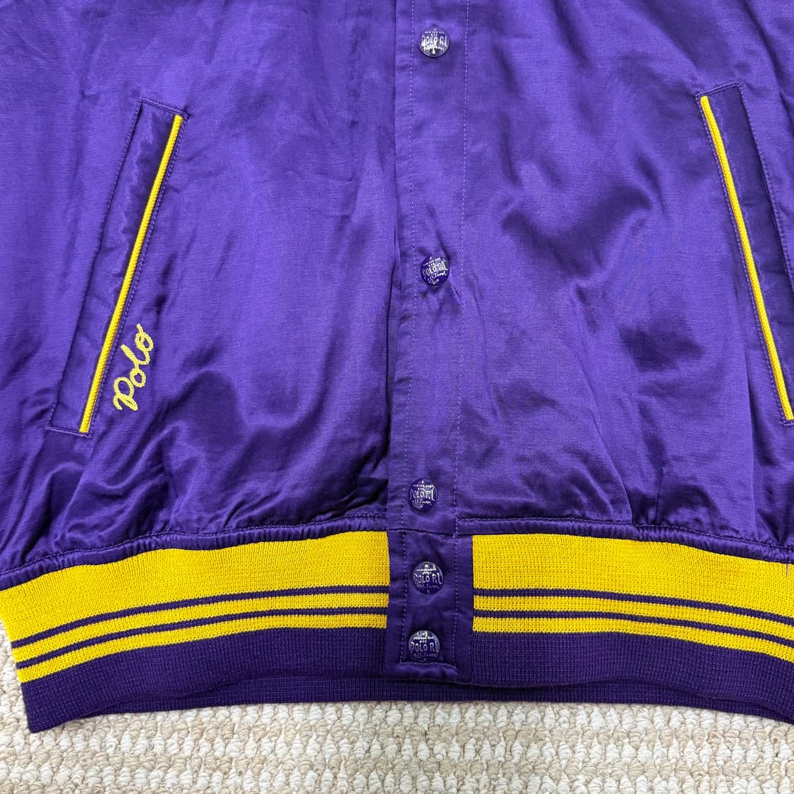 폴로 랄프로렌 새틴 바시티 스타일 자켓 챔피온 퍼플 엑스 상품이미지3