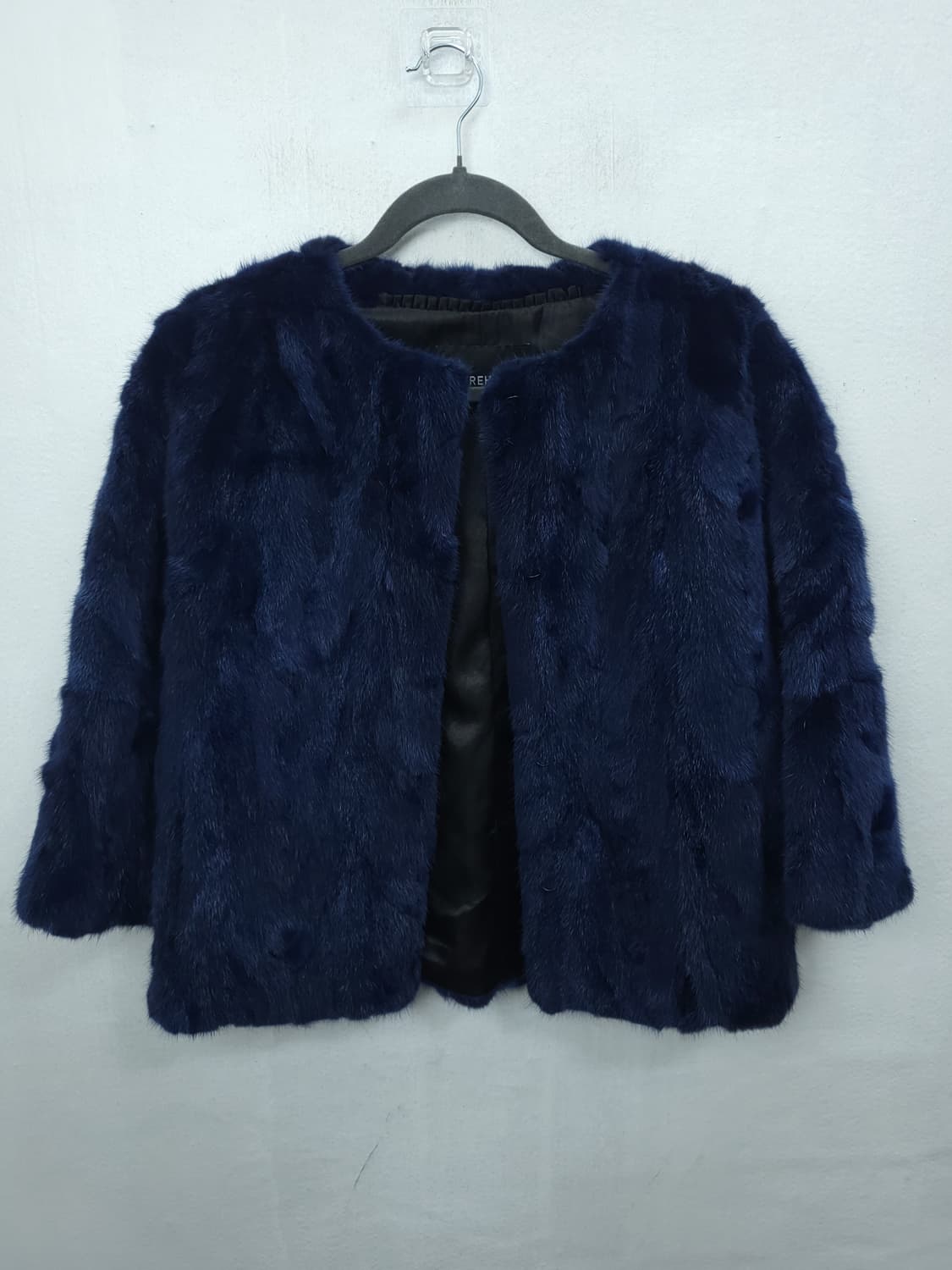 MEREHANE 천연밍크 모피숏자켓 블루네이비 S 90 새제품 상품이미지3