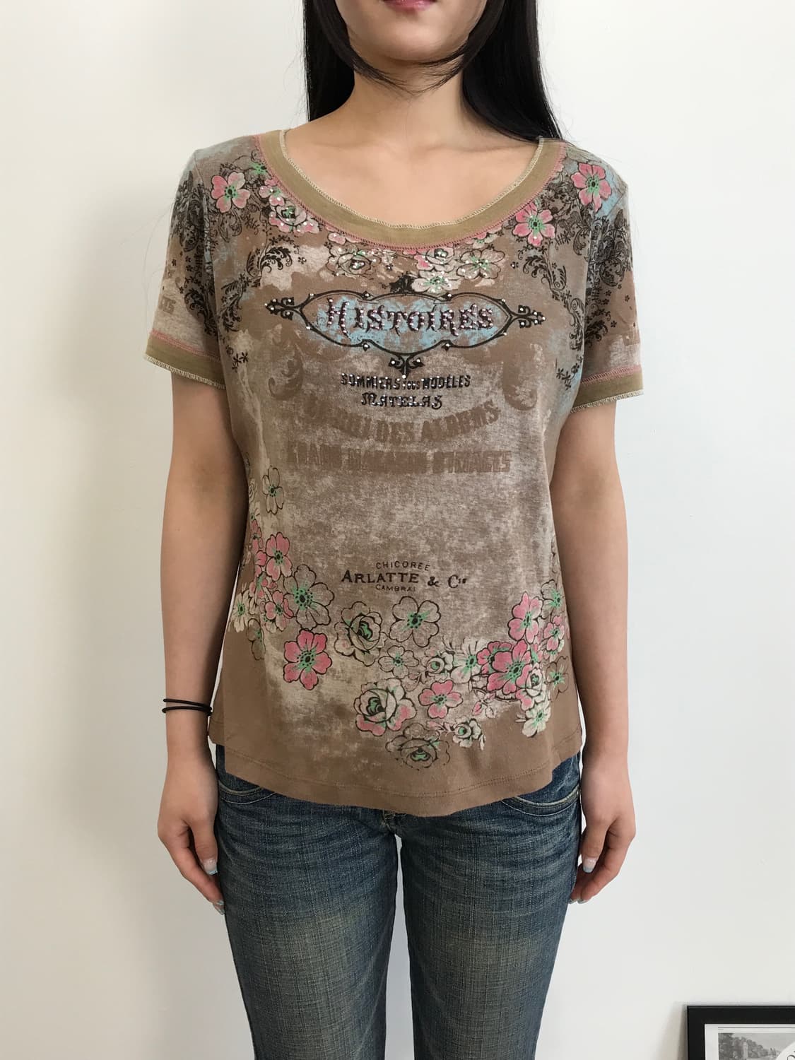 Vanilla Sugar Brown Y2K Grunge Tee 상품이미지2