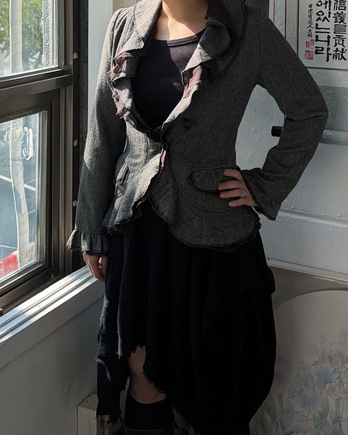 빈티지 러플 블레이저 자켓 상품이미지6