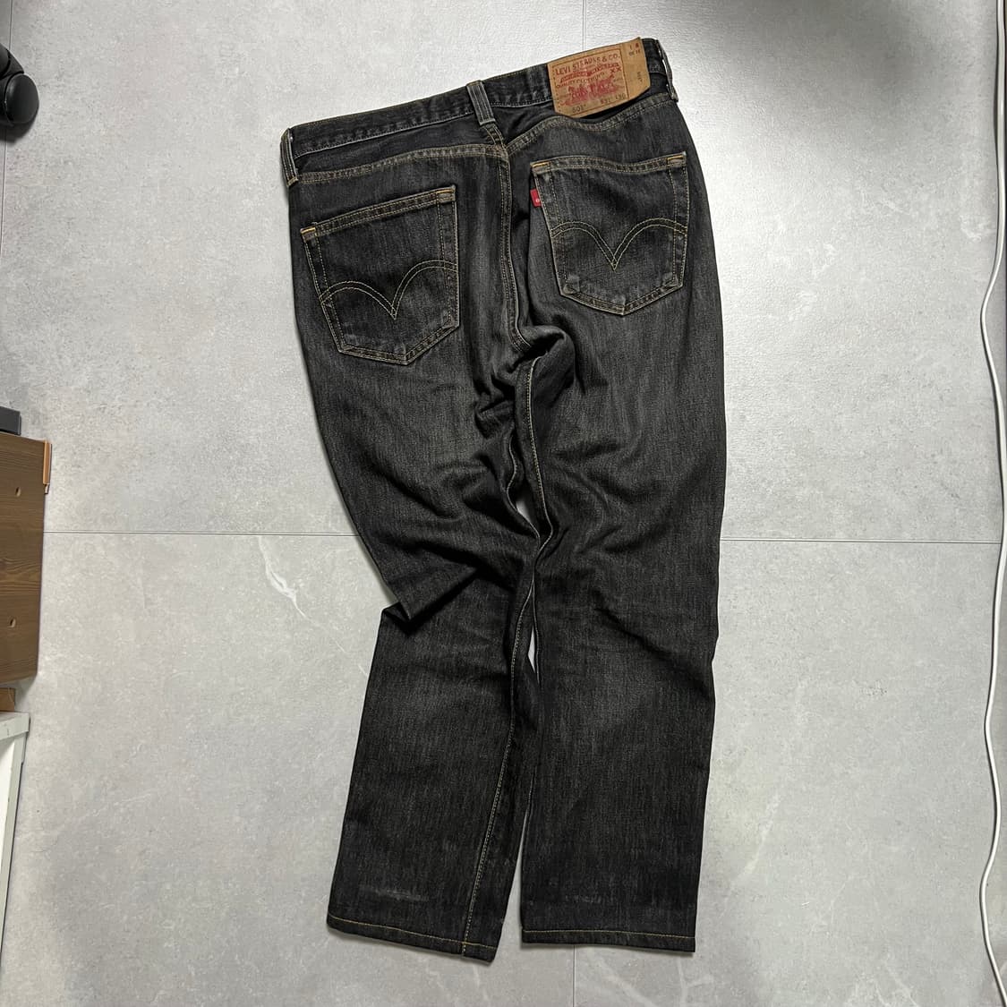 [31] 리바이스 501 블랙 데님 흑청바지 W31 L30 상품이미지3