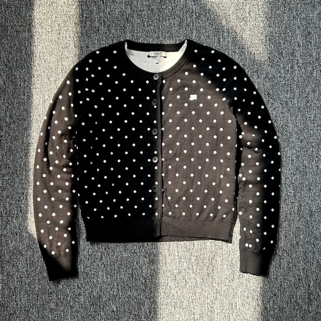 빈티지 땡땡이 도트 레이어드 가디건 상품이미지1