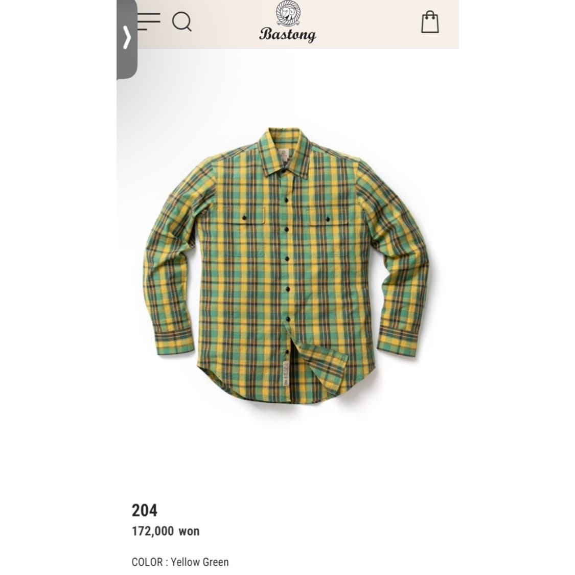 바스통 체크 셔츠 상품이미지2