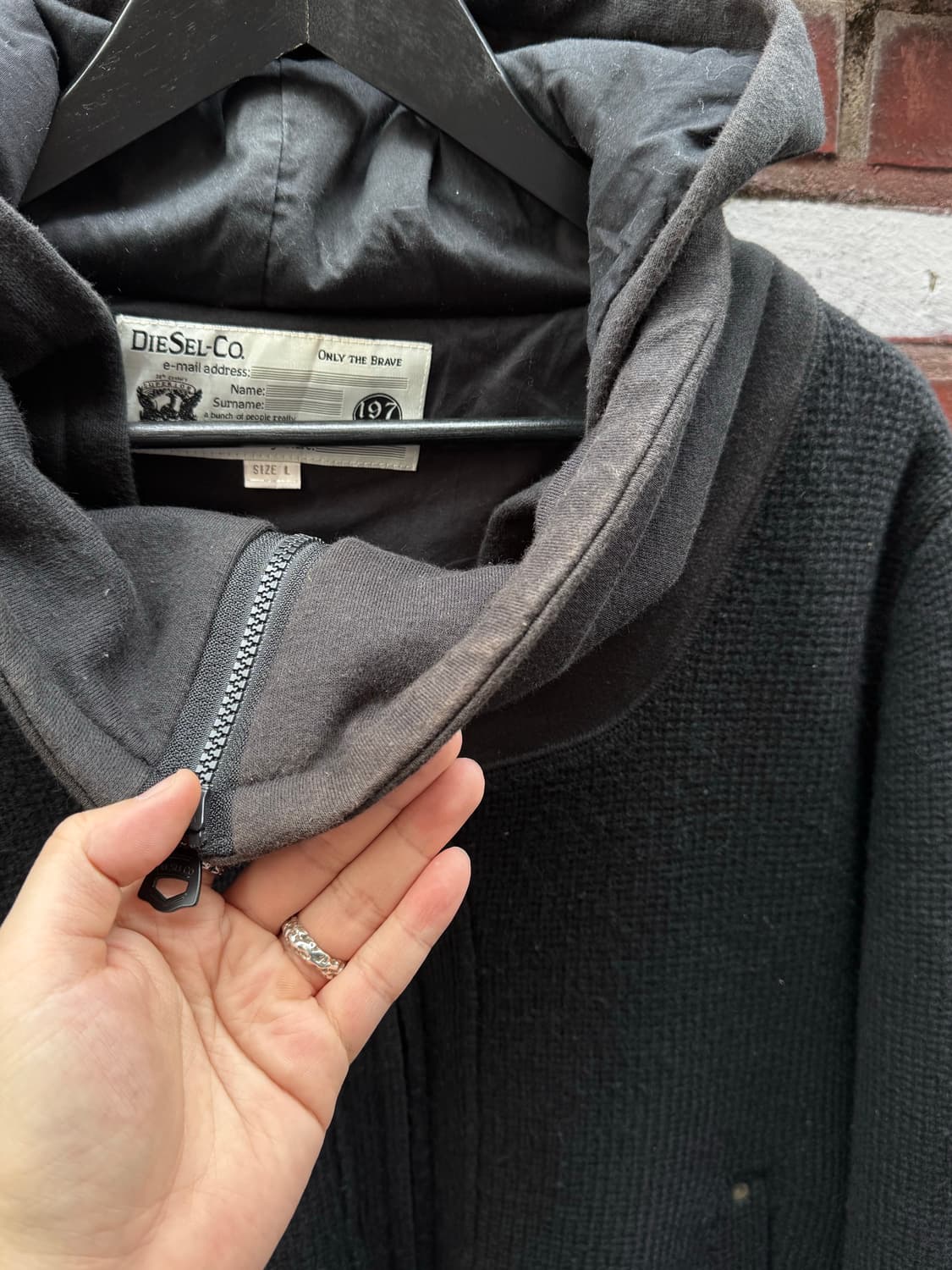 Diesel 디젤 하이넥 울 니트 후드집업  상품이미지6