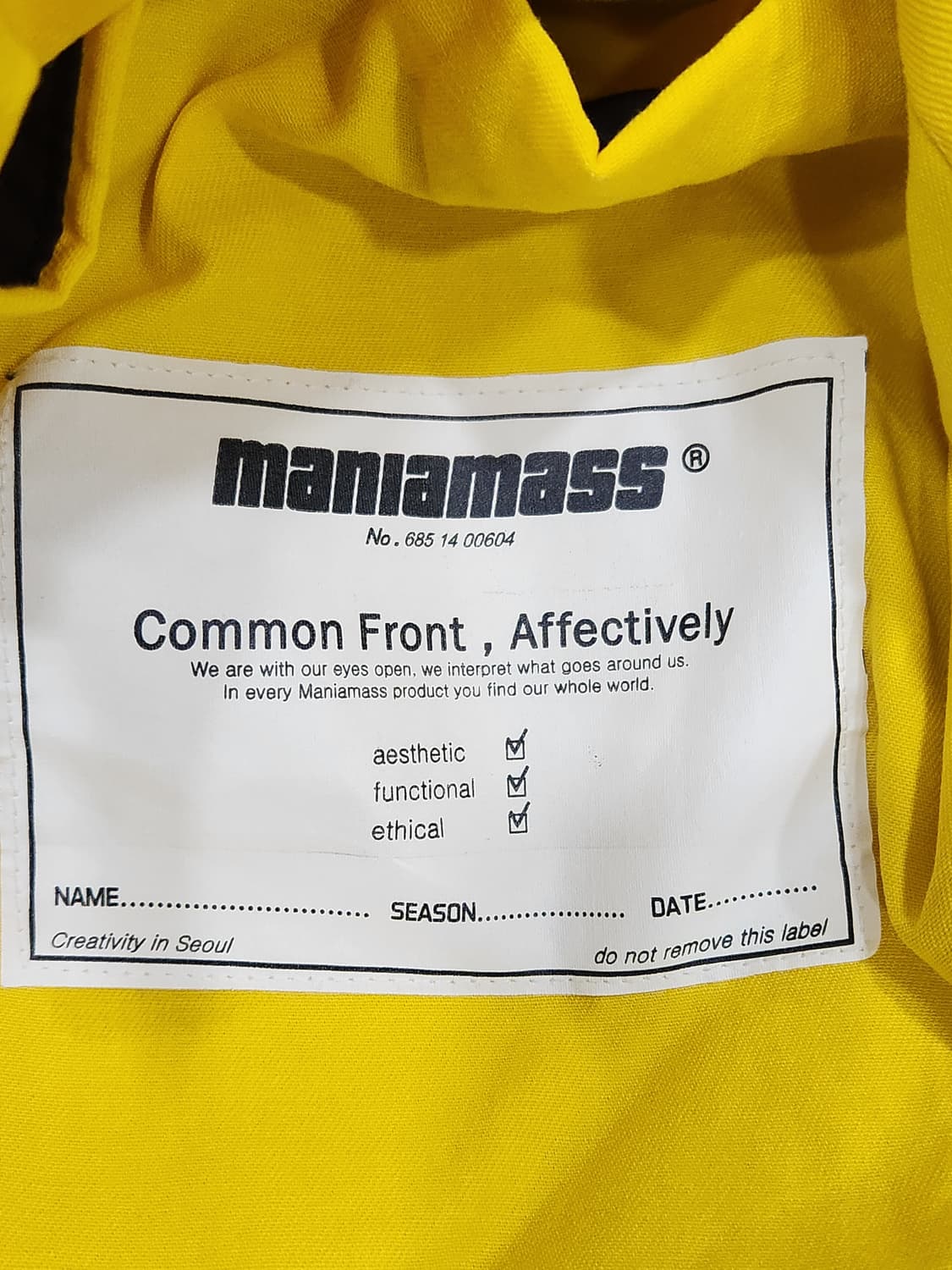 [M] 매니아매스 탄탄한 옐로우 포켓 셔츠 오버핏 남성 M 상품이미지7
