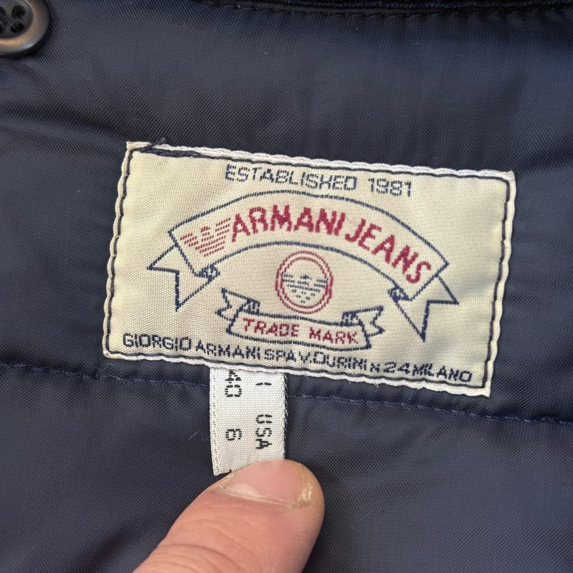 90S 아르마니 진스 이탈리아생산 탈부착 퍼카라 람포지퍼 퀼팅 자켓 상품이미지6