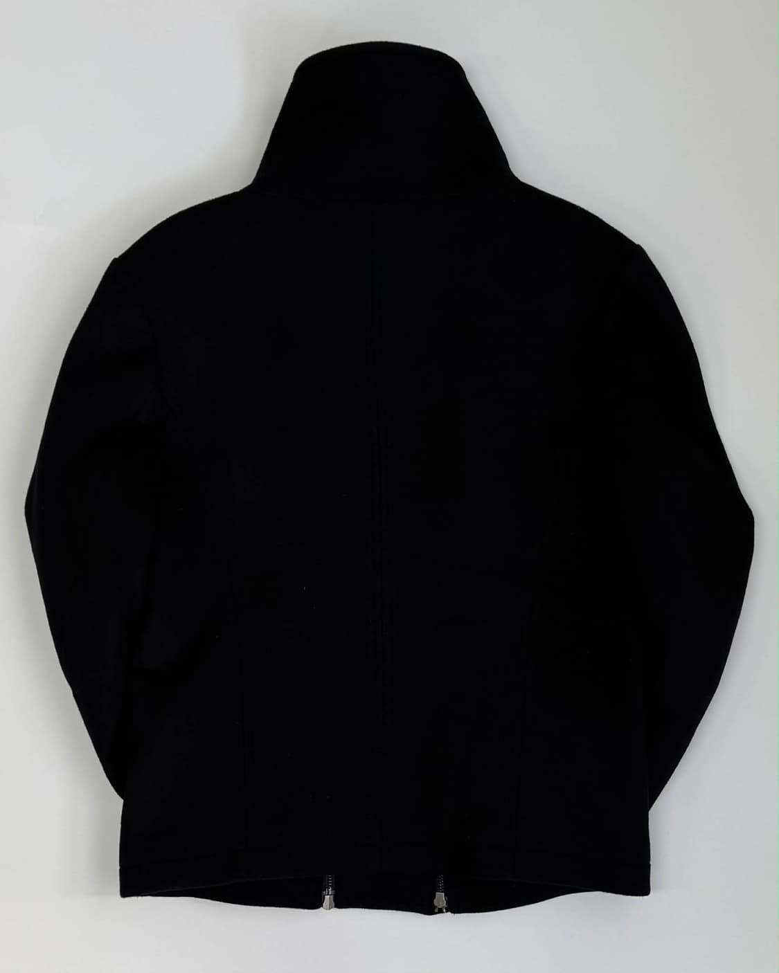 Japanese vintage 가죽 울 트림 믹스 절개 자켓 상품이미지2