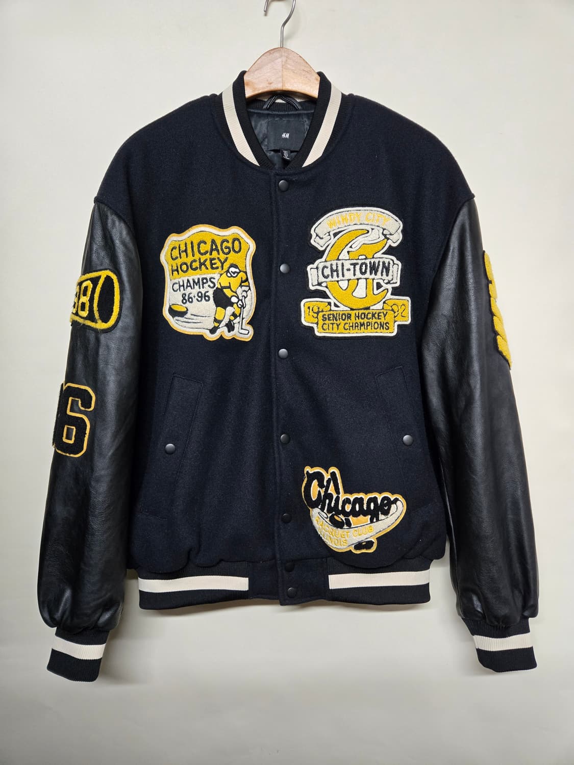 H&M 시카고 하키 레터맨 야구 점퍼 L 상품이미지1