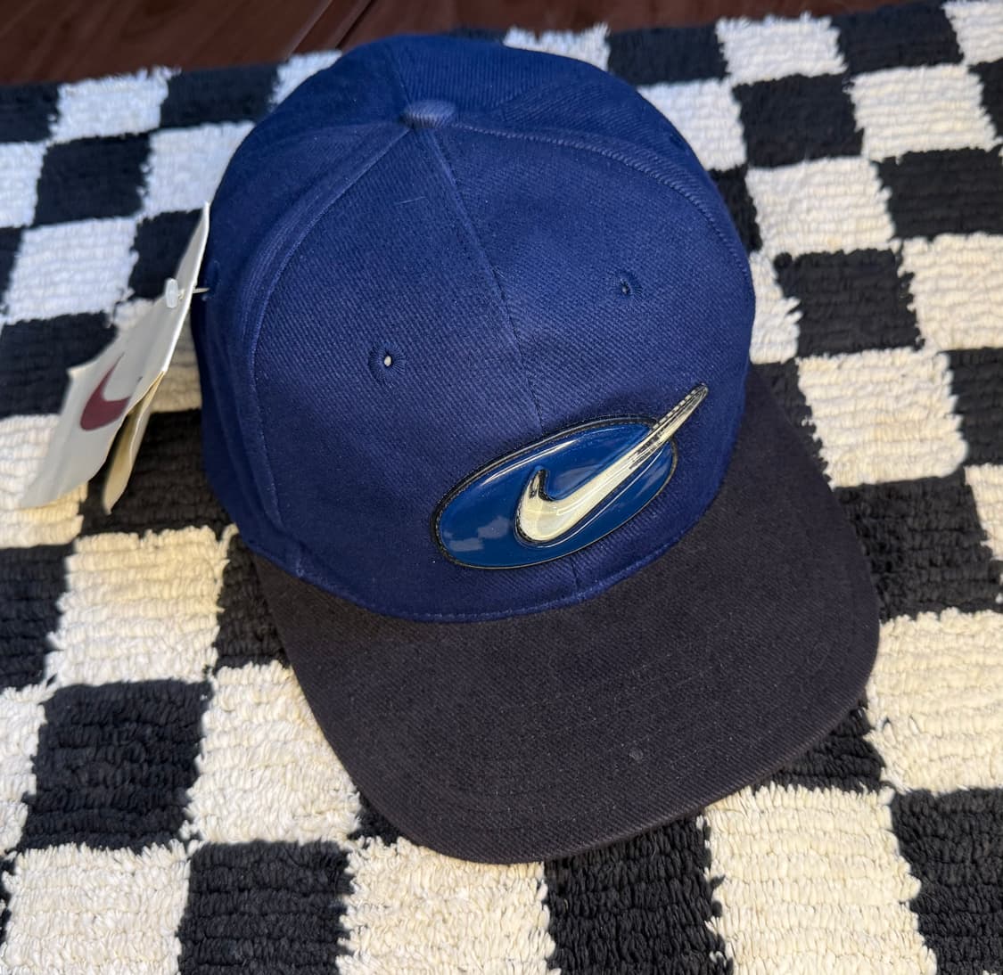 [새상품]90s 나이키 빈티지 3D 타원형 고무 로고 스냅백 상품이미지1