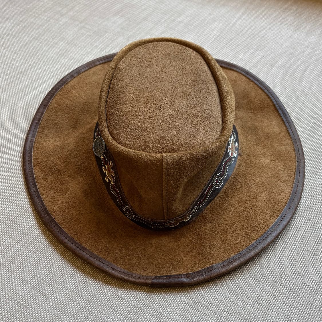 90s 오스트레일리아 TOBWABBA 스웨이드 레더 카우보이 햇 상품이미지6