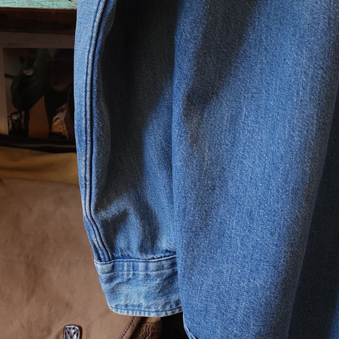 90s 폴로 컨트리 데님셔츠 헤비코튼 포니로고 L 상품이미지8