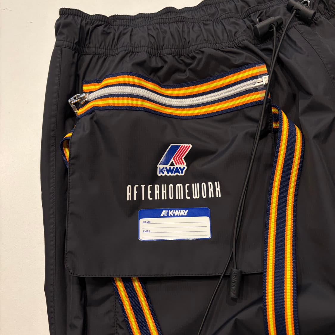 KWAY 까웨 애프터홈워크 나일론 트랙 팬츠 블랙 D740 상품이미지4