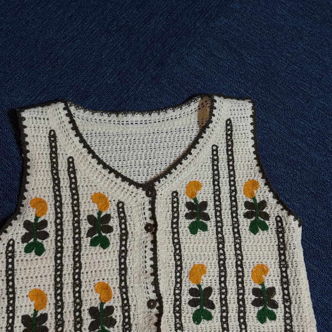 빈티지 모리걸 자수 니트 조끼 상품이미지2