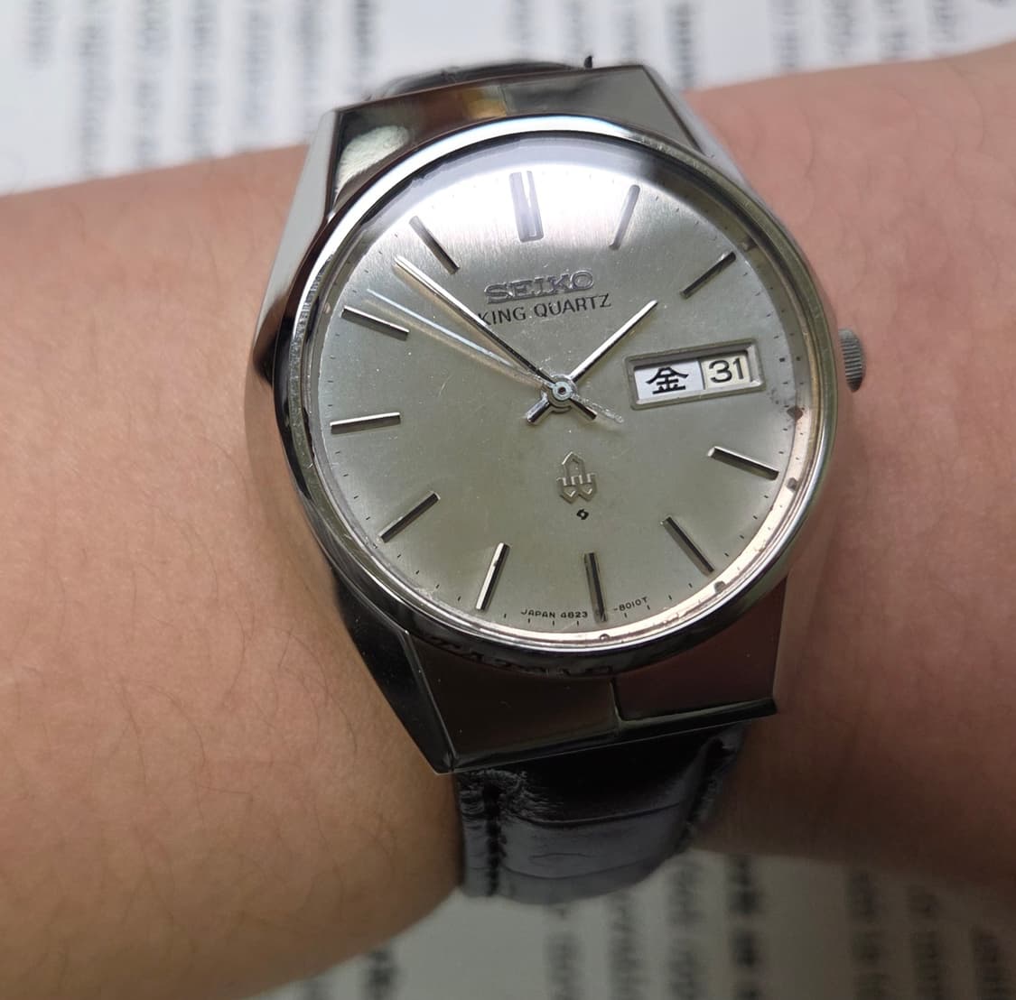 레어] 빈티지 세이코 킹쿼츠 오리지널 실버판 한자 데이데이트  상품이미지9