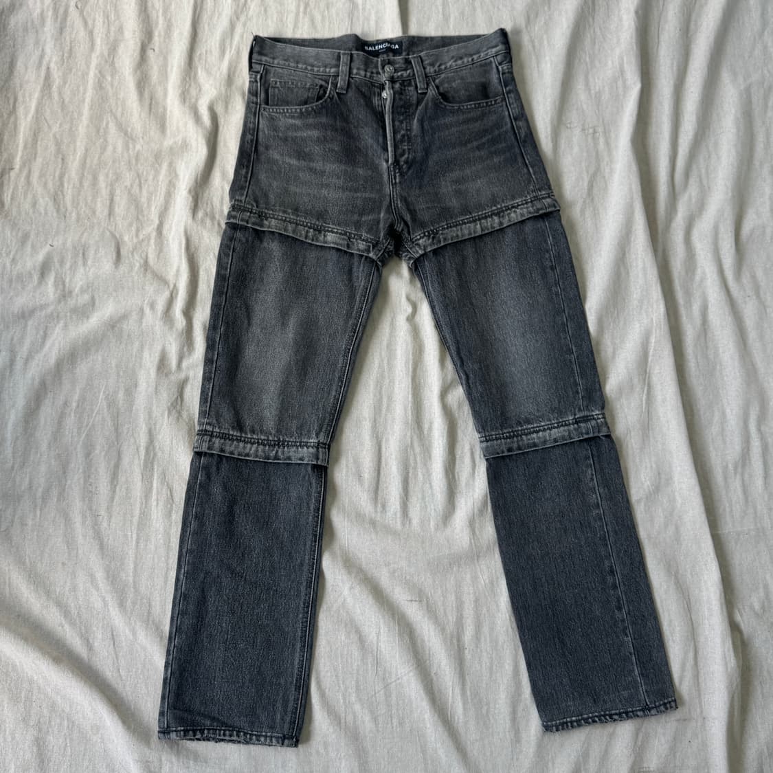 발렌시아가 3in1 지퍼 슬림 흑청 데님팬츠 29(30) 상품이미지1