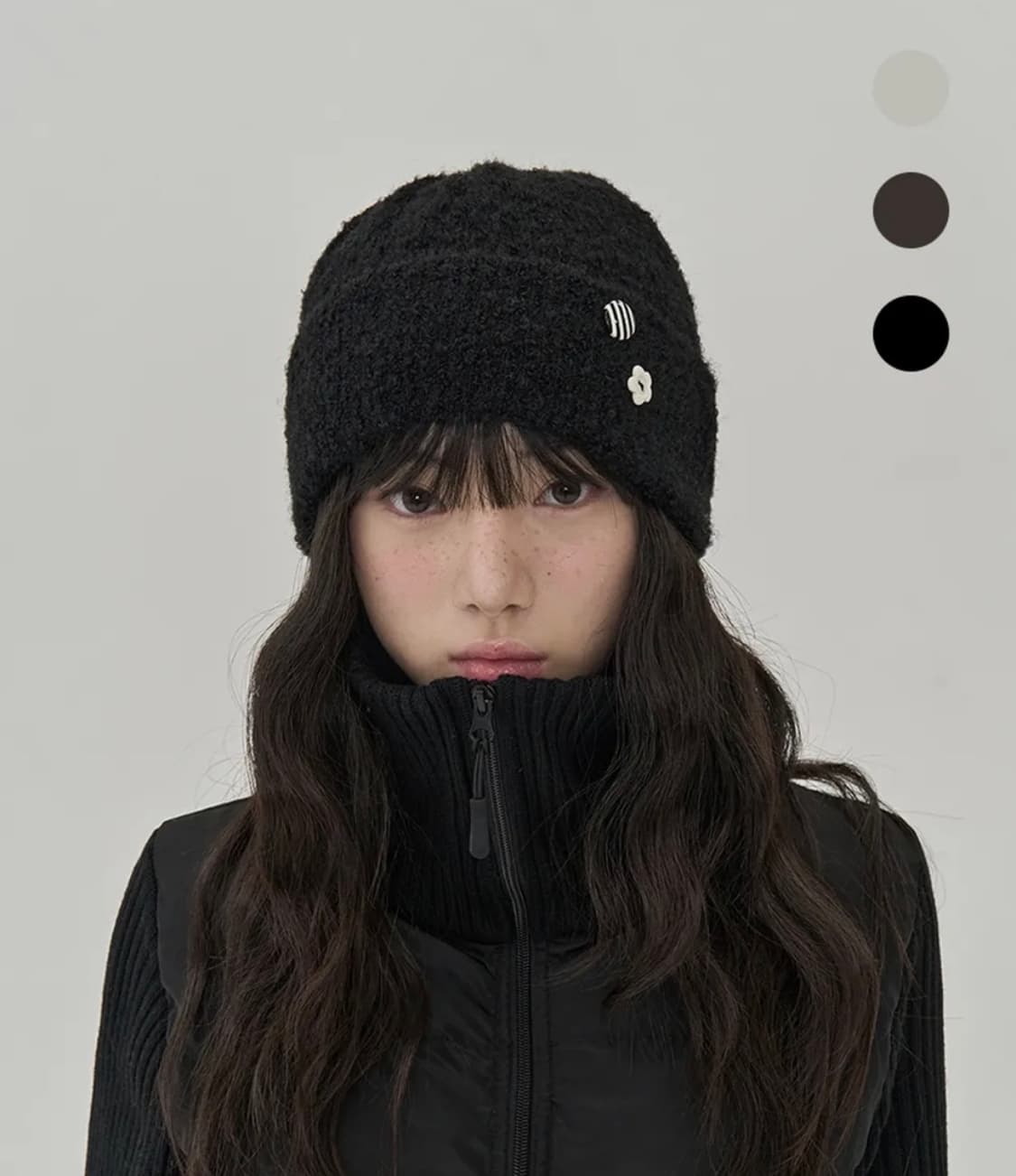 W버튼 포인트 비니  상품이미지1