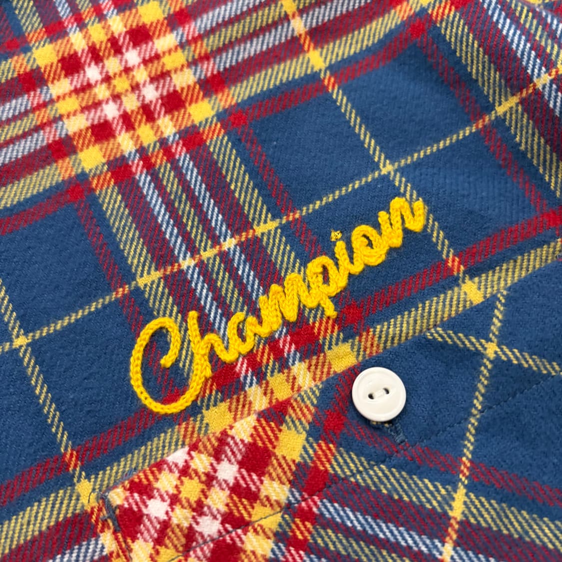 [M] 23s 챔피온 포켓 네이비 레드 체크 셔츠 D375 상품이미지4