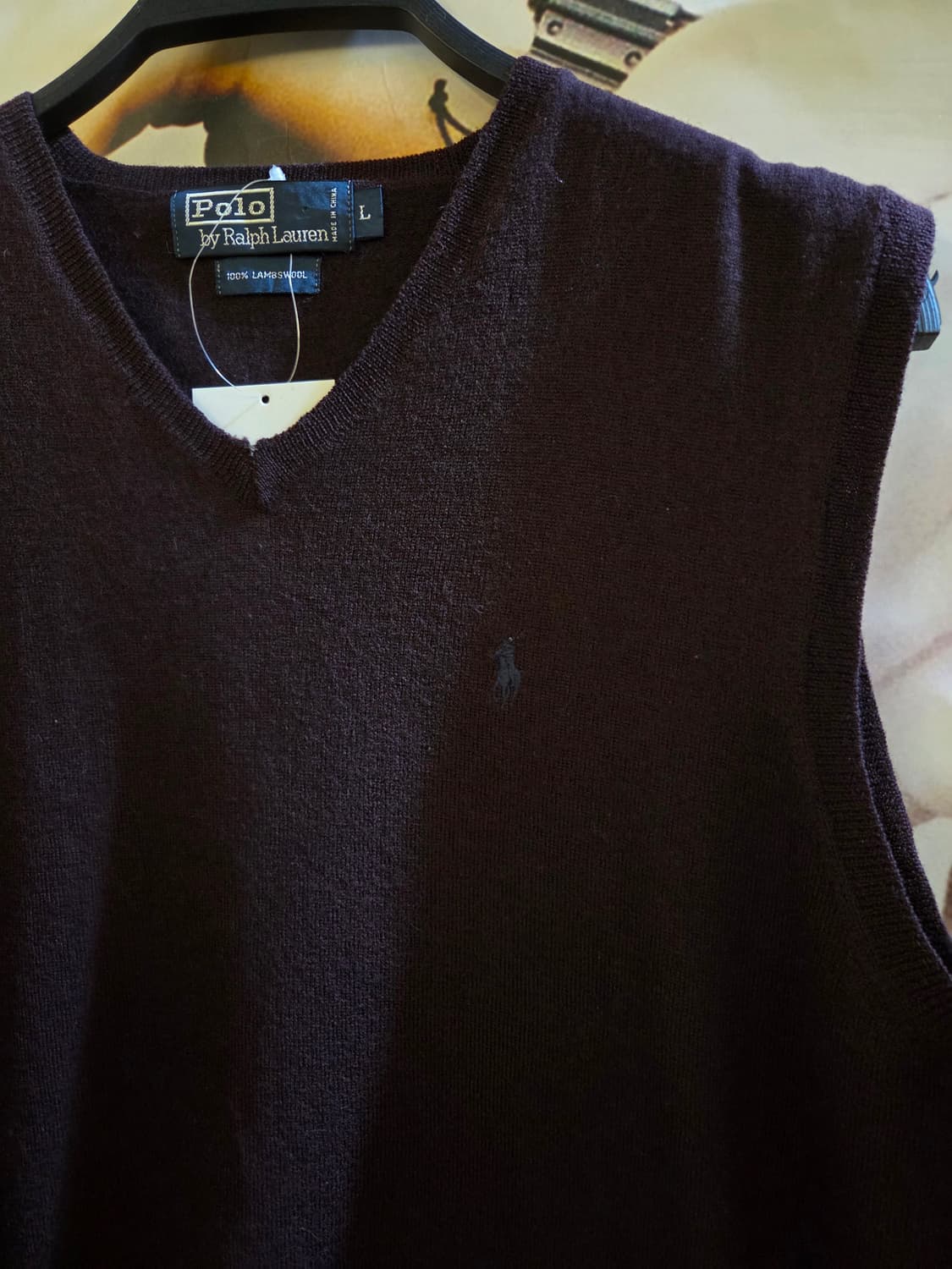 POLO 폴로 버건디 니트조끼💯 상품이미지3