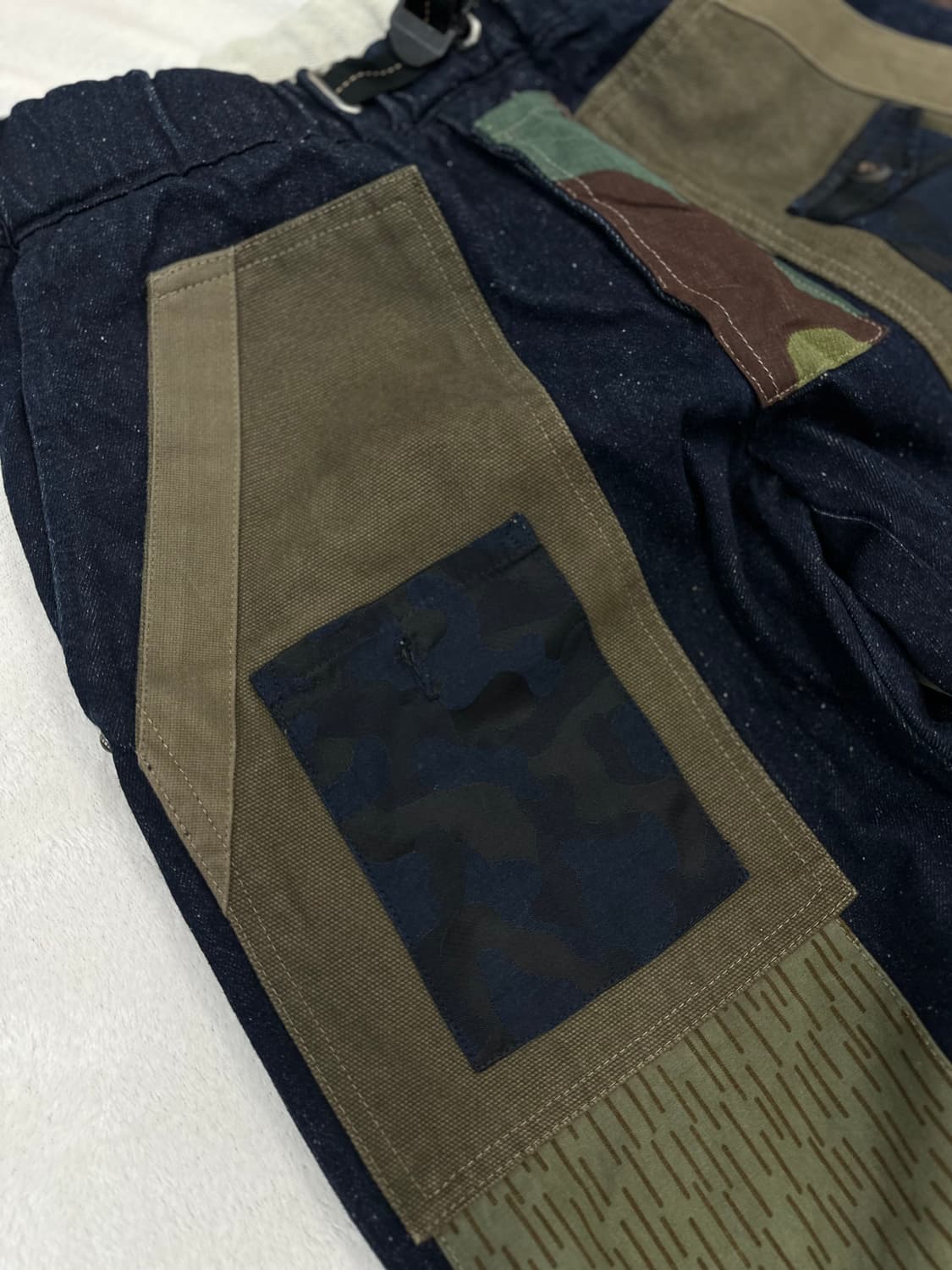 (78)화이트샌드 패치워크 데님 팬츠  상품이미지6