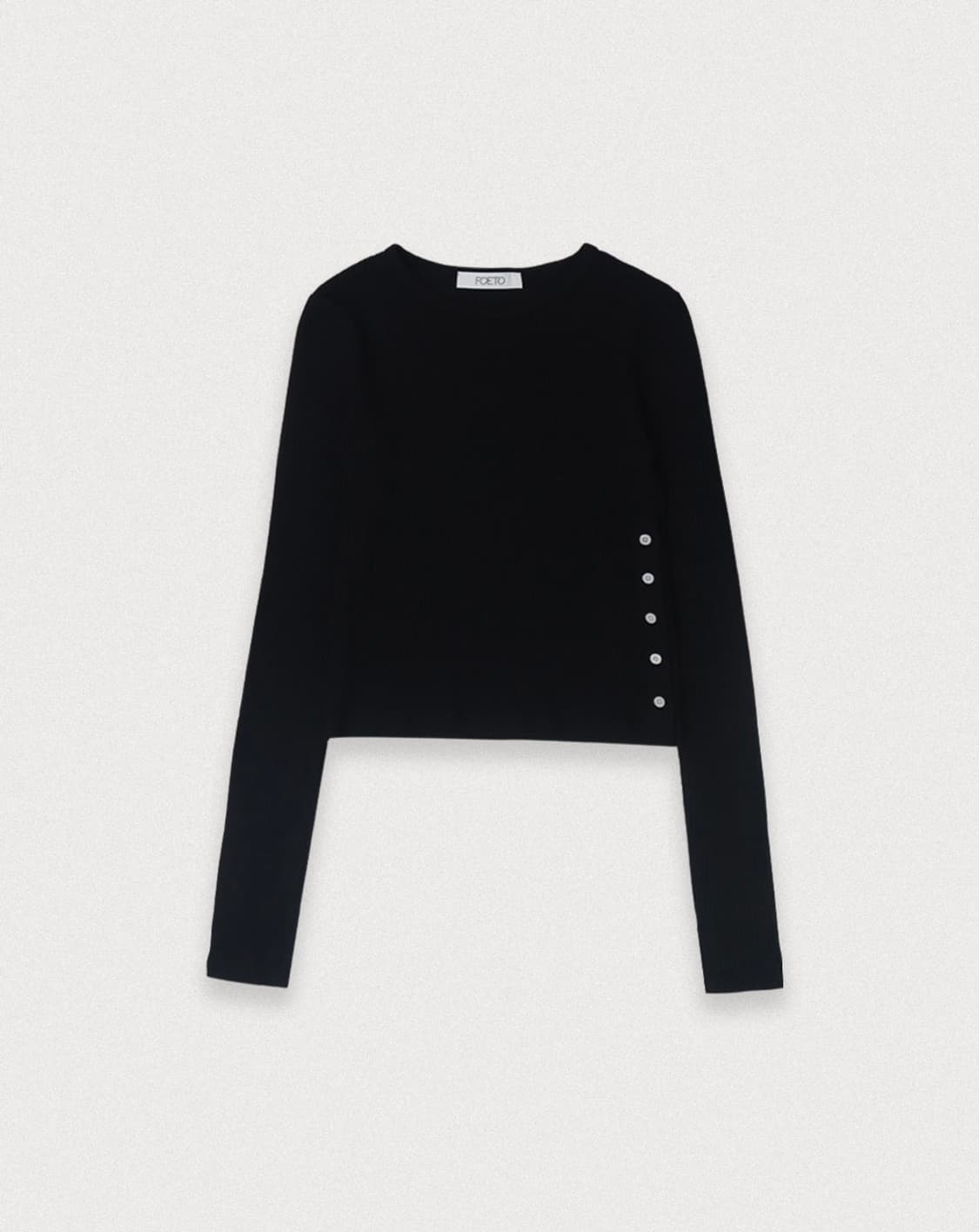 포에토 KNITTING BUTTON TEE 블랙 상품이미지8