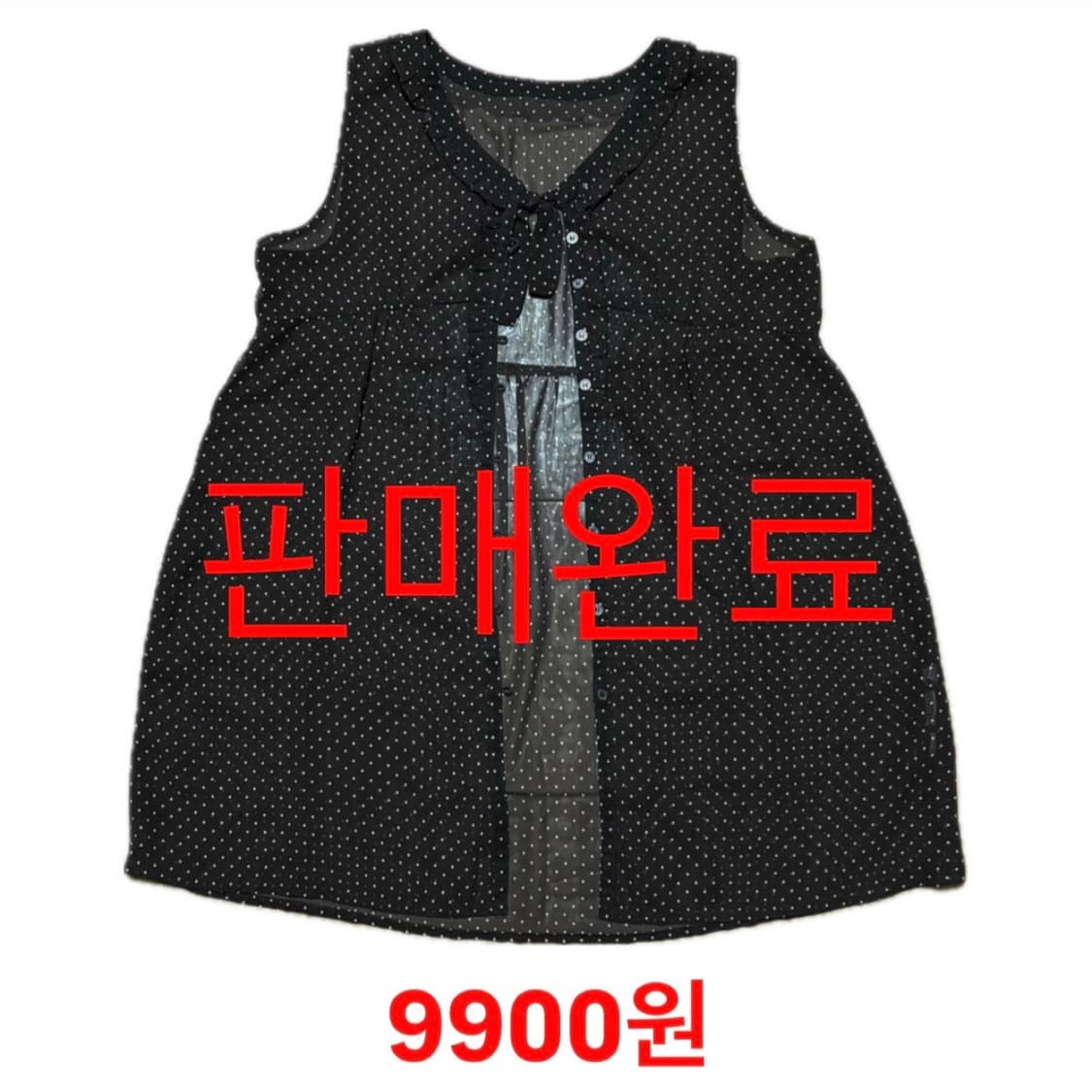 빈티지 모리걸 도트 체크 레이스 7부 나시 레이어드 블라우스 원피스 상품이미지7