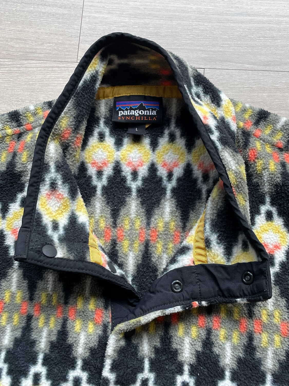 파타고니아 신칠라 아즈텍 옐로우 패턴 상품이미지3