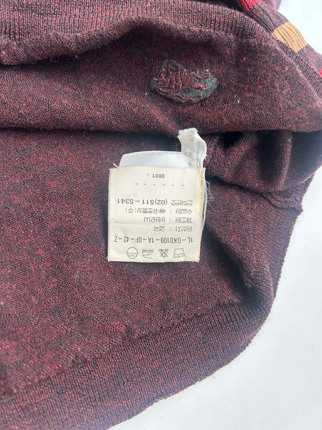 [100] 버버리 잉글랜드 버건디 울 폴로 니트 상품이미지4