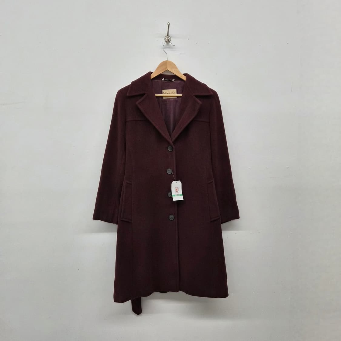 막스엔코 버건디 울 코트 여성 S 상품이미지1