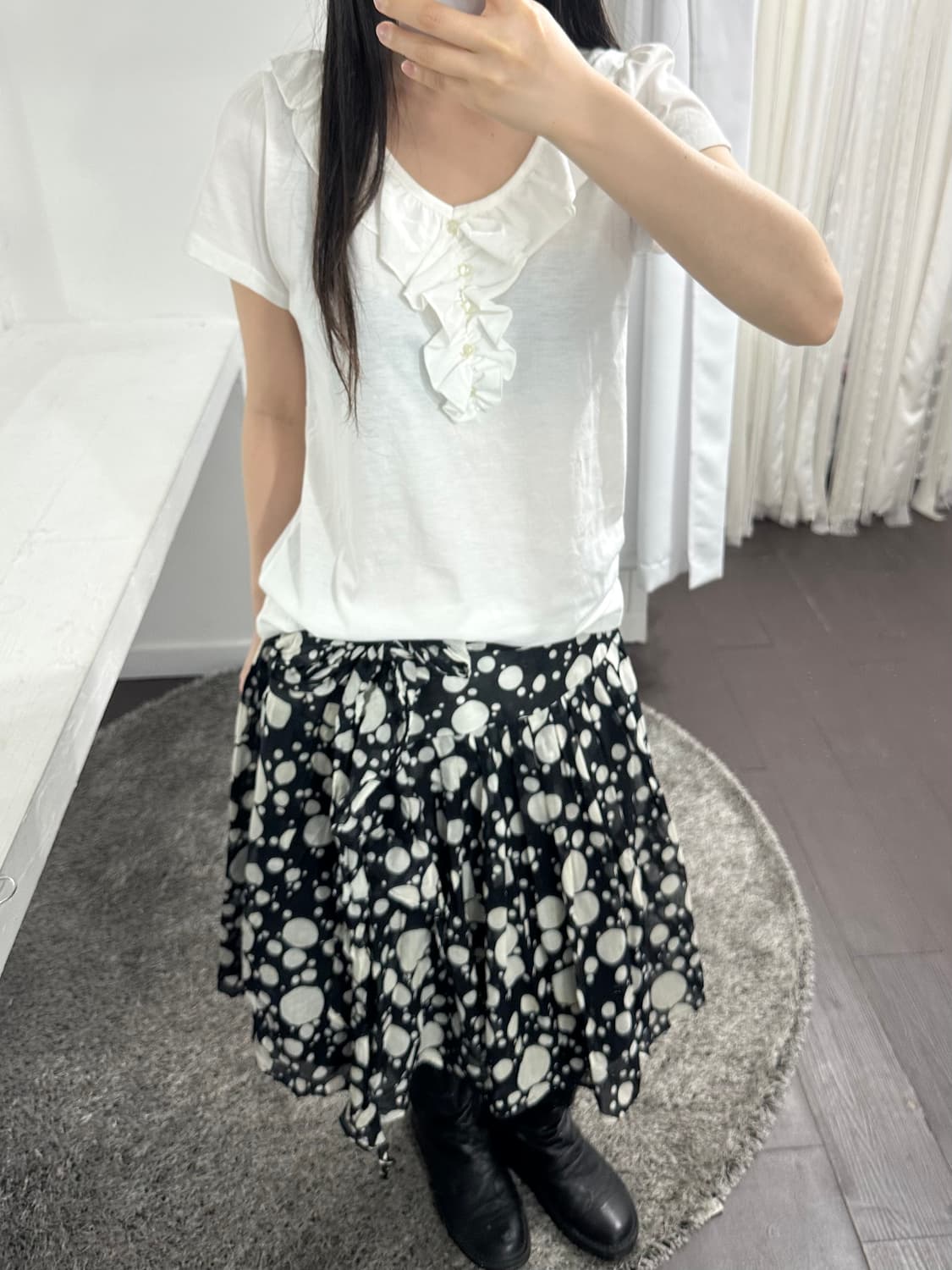 any fam white frill top 상품이미지4