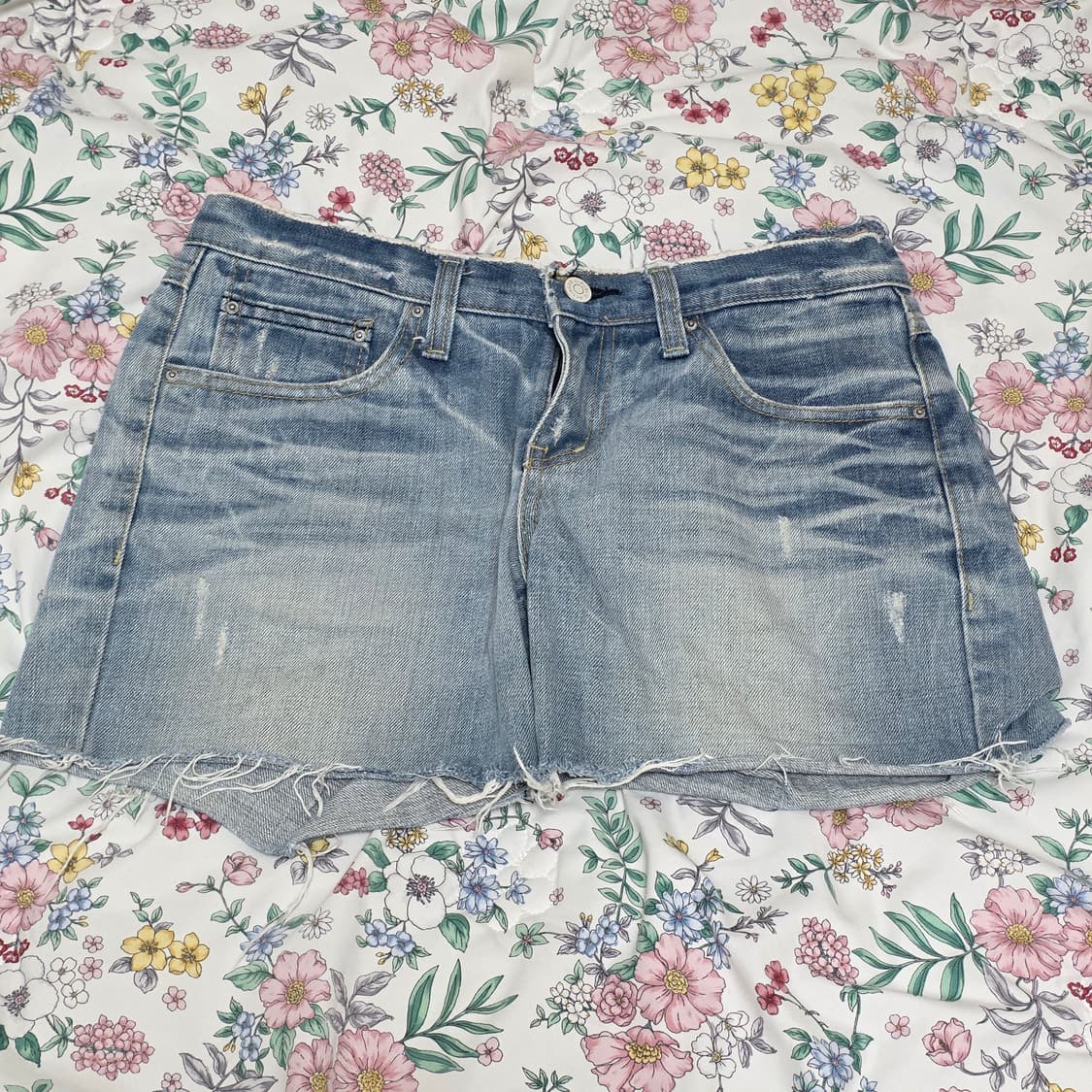 3000원 빈티지)여름 y2k 데미지 데님청반바지핫팬츠 상품이미지1